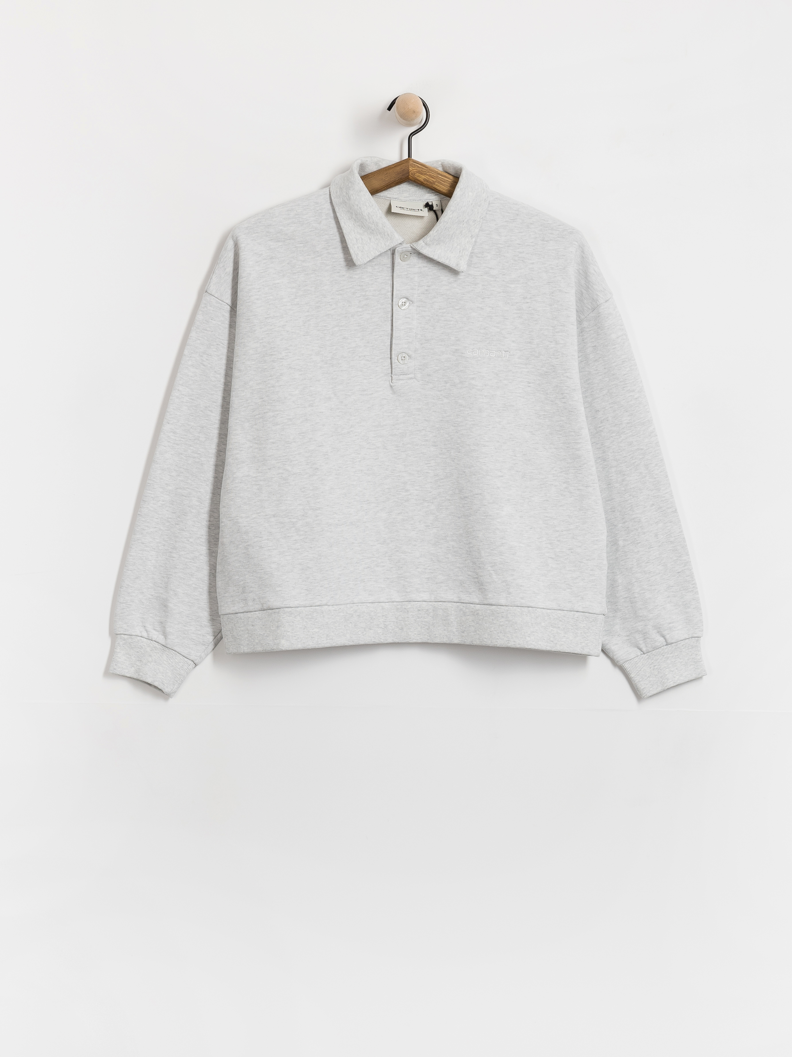 Carhartt WIP Brenta Polo Wmn Sweatshirt (ash heather/white)