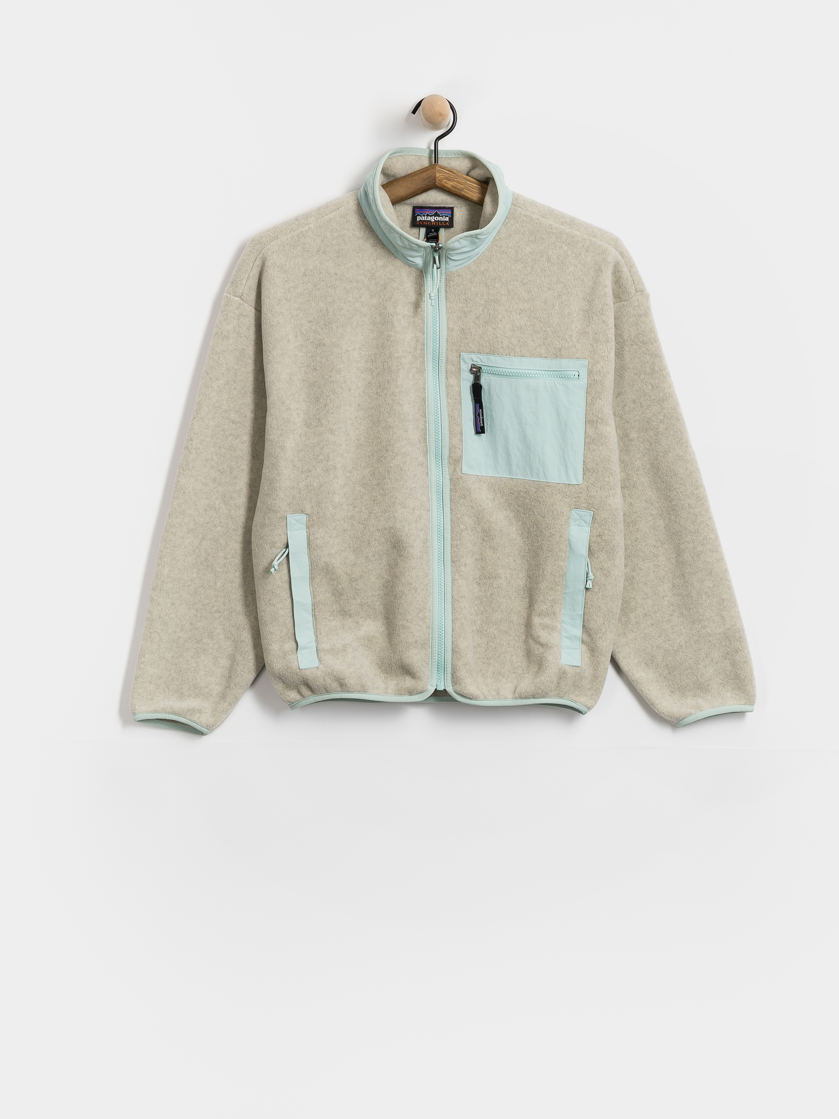 Patagonia Synchilla Wmn Fleece - beige, green (oatmeal heather w