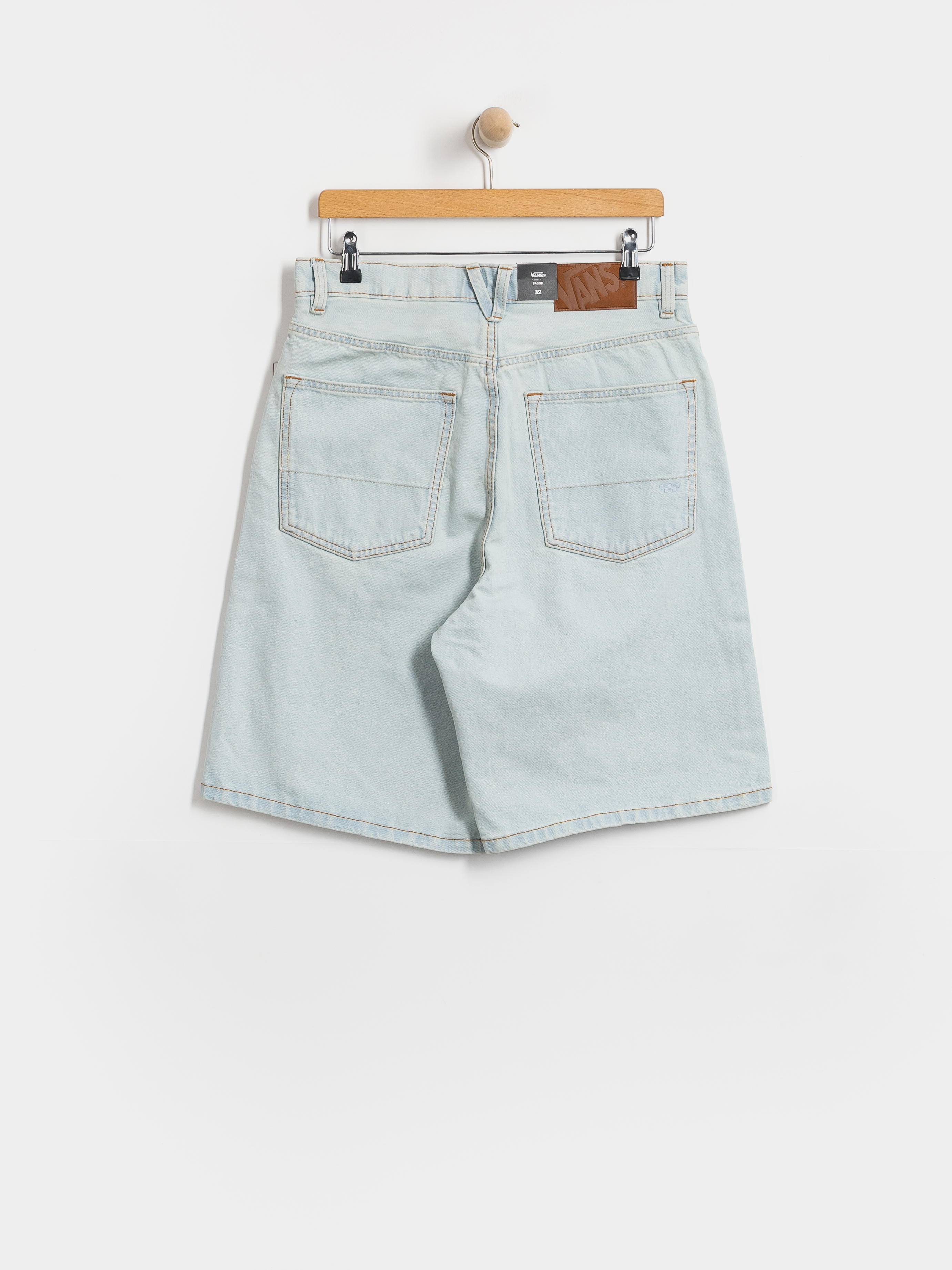 Vans Lx Check 5 Baggy Denim Shorts (blue ice)