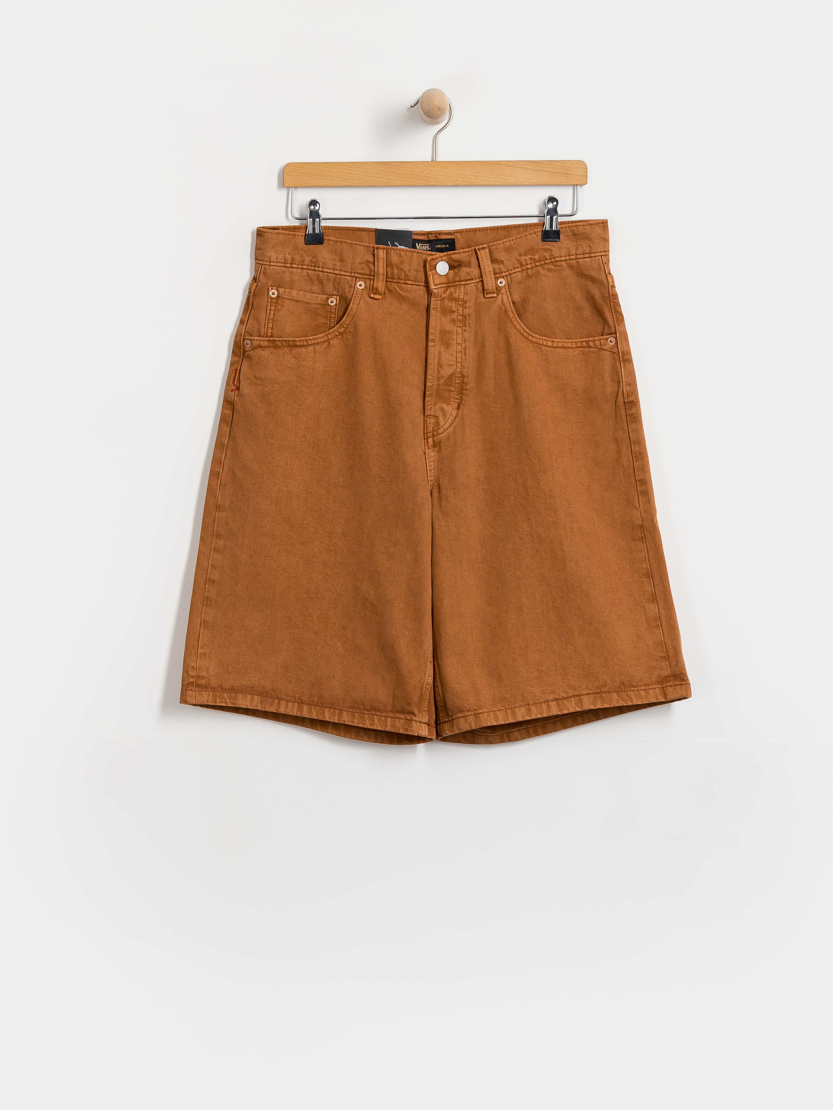 Vans Lx Check 5 Baggy Denim Shorts - brown (glazed ginger)