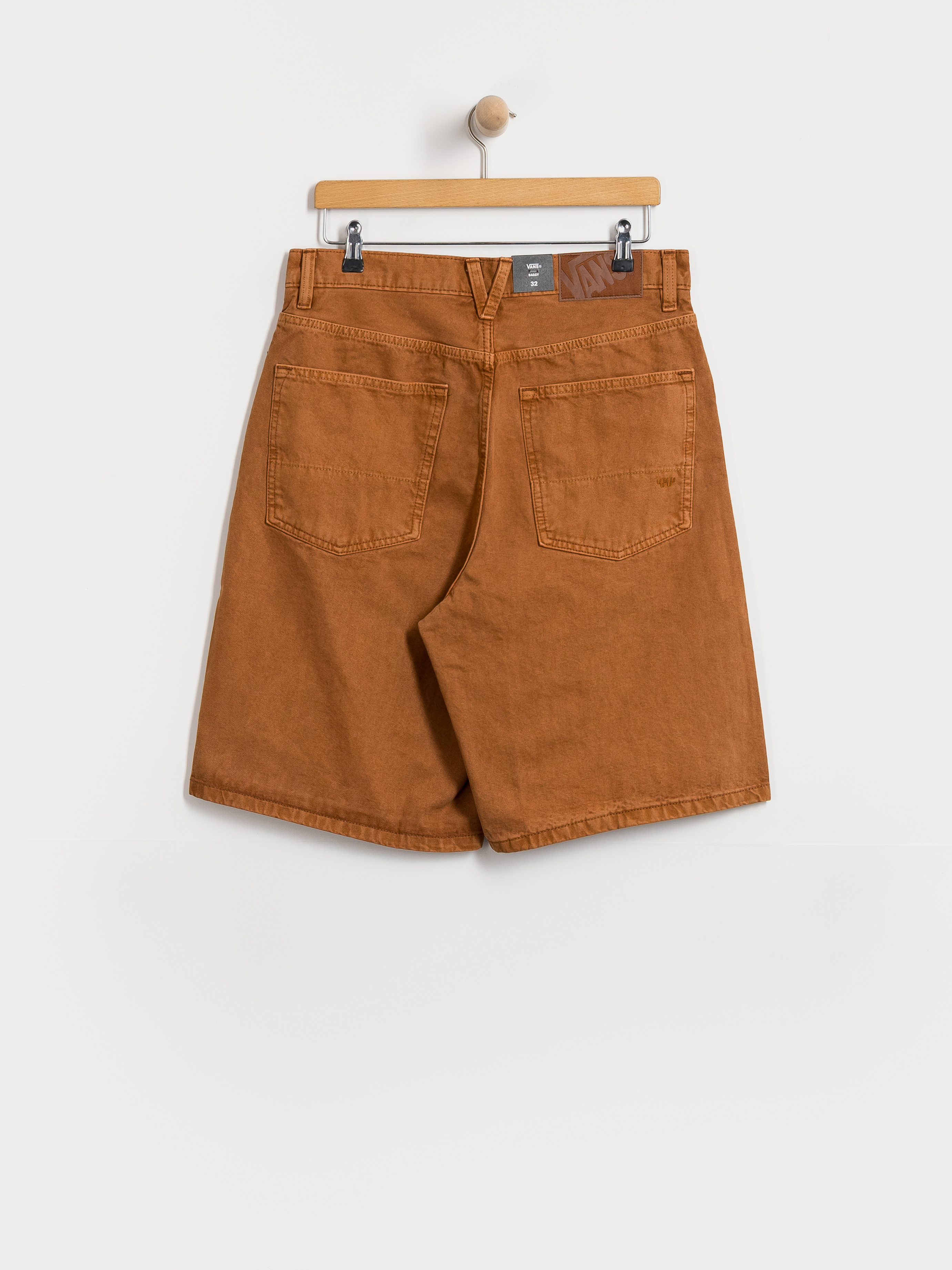 Vans Lx Check 5 Baggy Denim Shorts - brown (glazed ginger)