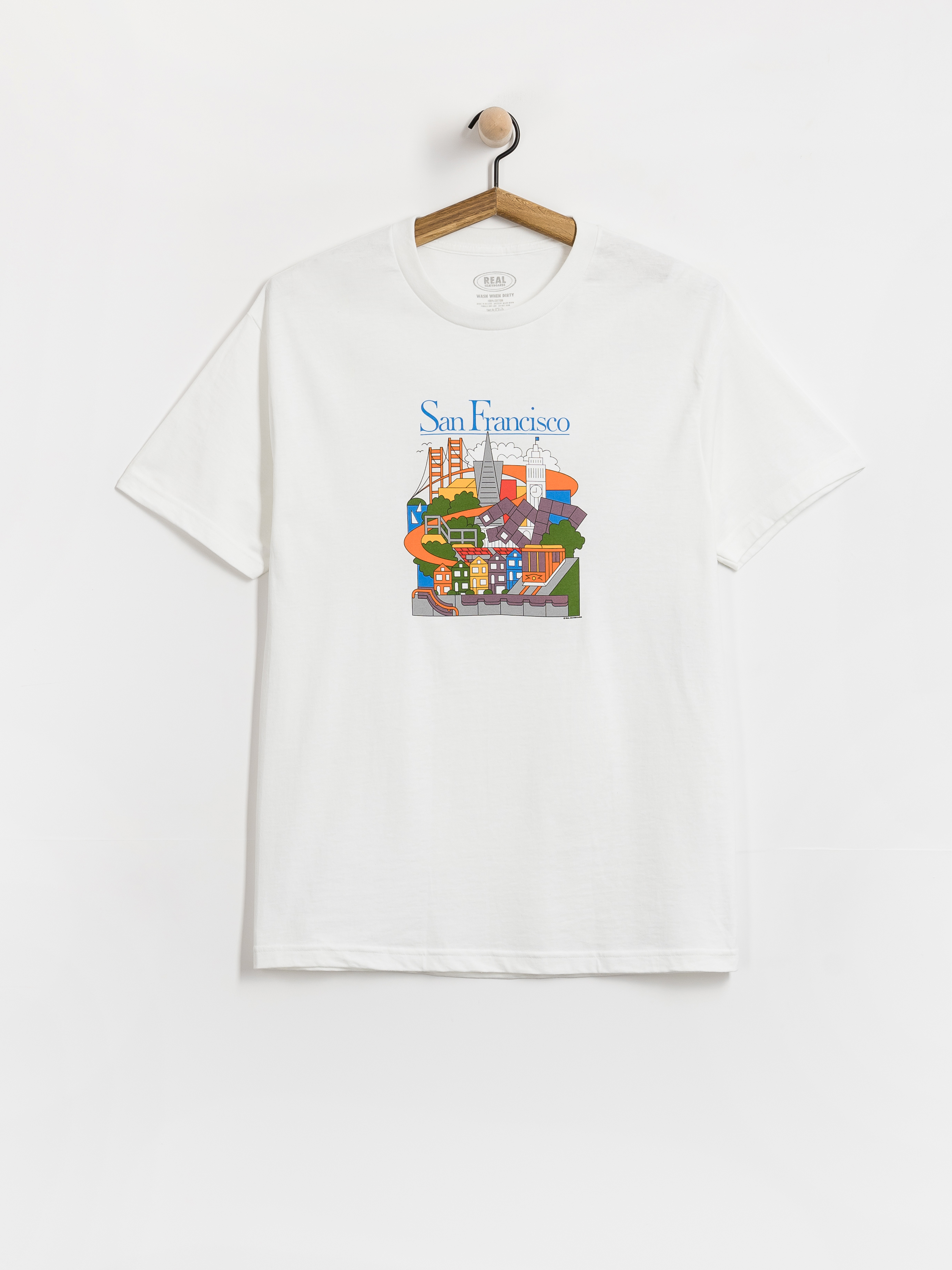 Real T-Shirt Sf Travel (white w/multi color print)