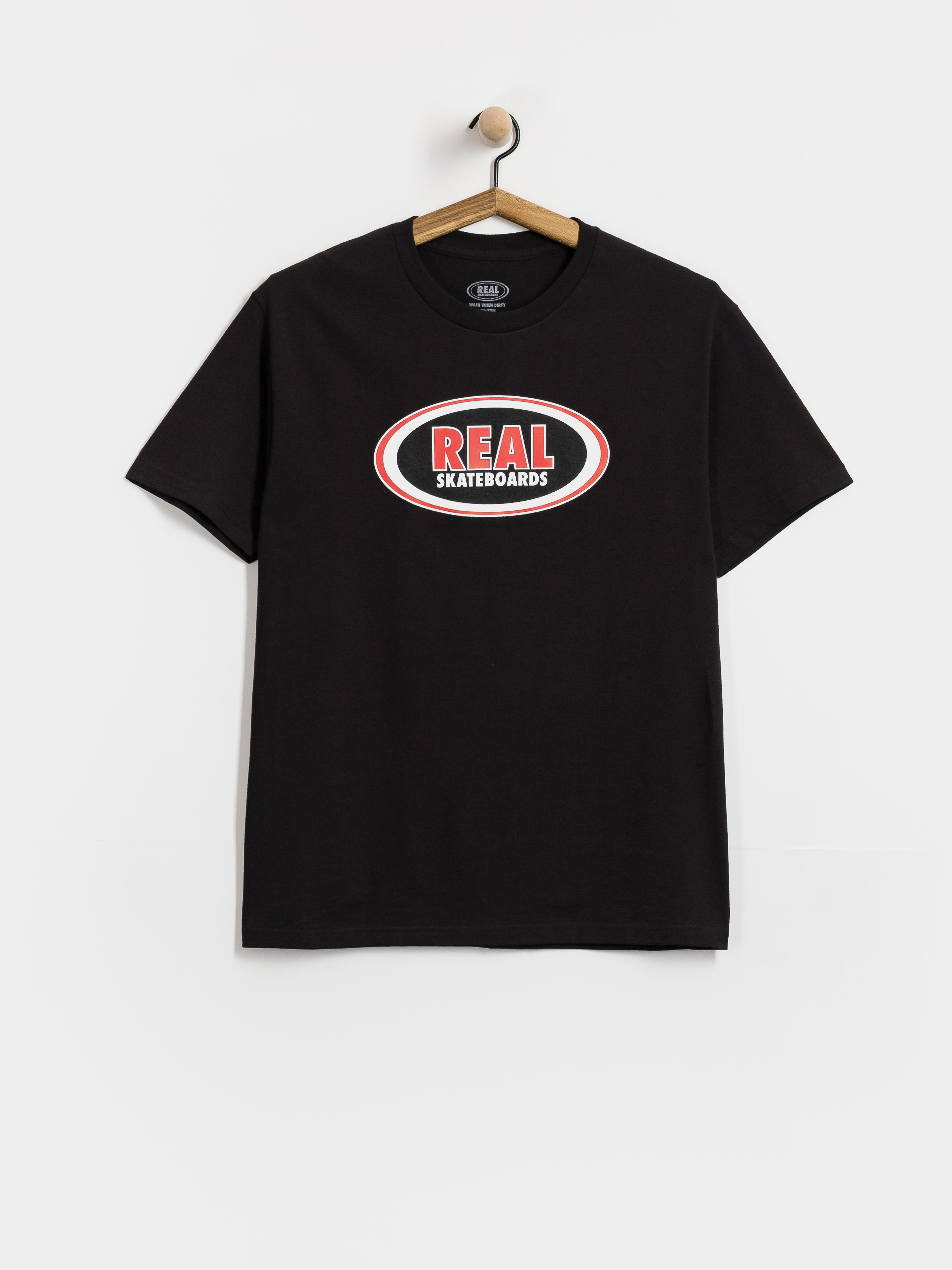 トップス REAL SKATEBOARDS Print Tee Real T-Shirt Oval - black (black w/red white black print)
