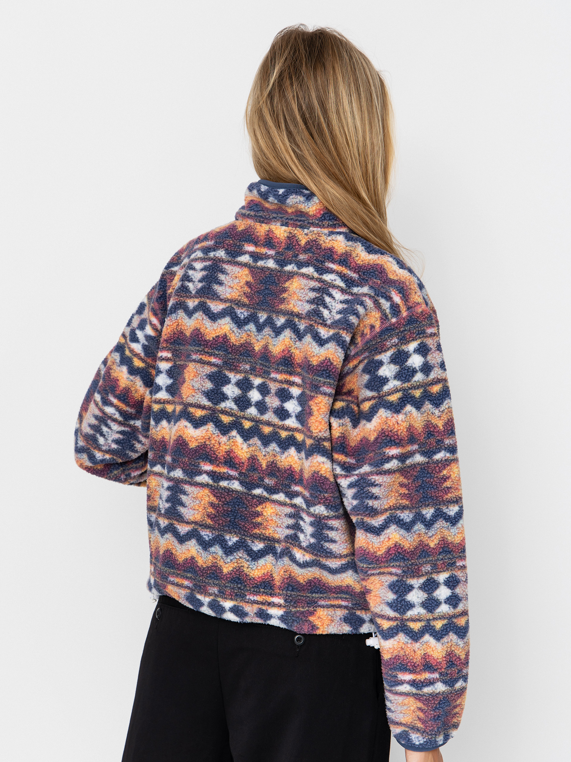 Damen Columbia Helvetia II Printed Cropped Half Snap Fleece Jacke (sea salt/retrotree)