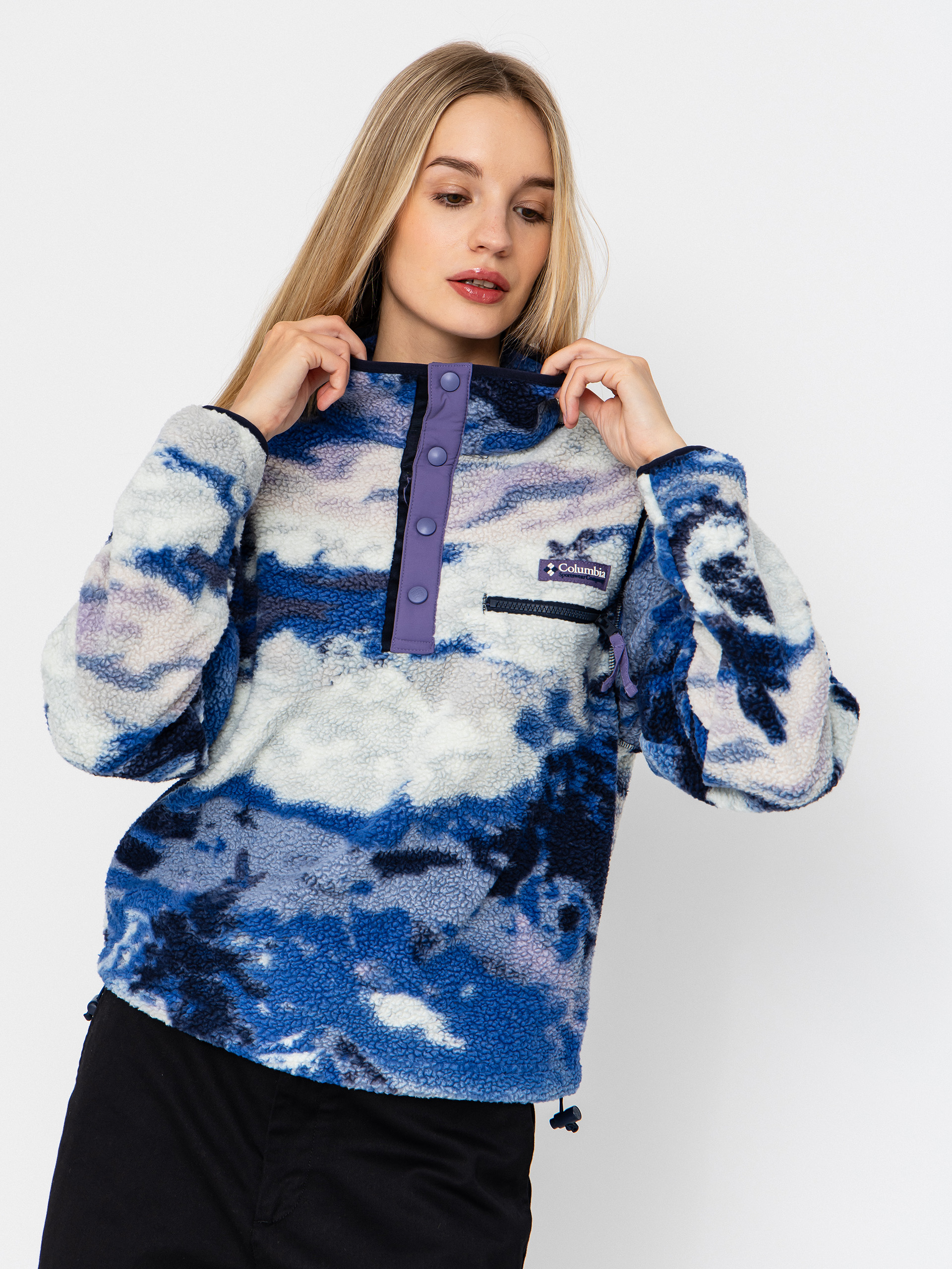 Columbia Helvetia II Printed Cropped Half Snap Wmn Fleece  (nocturnal/dreaming)