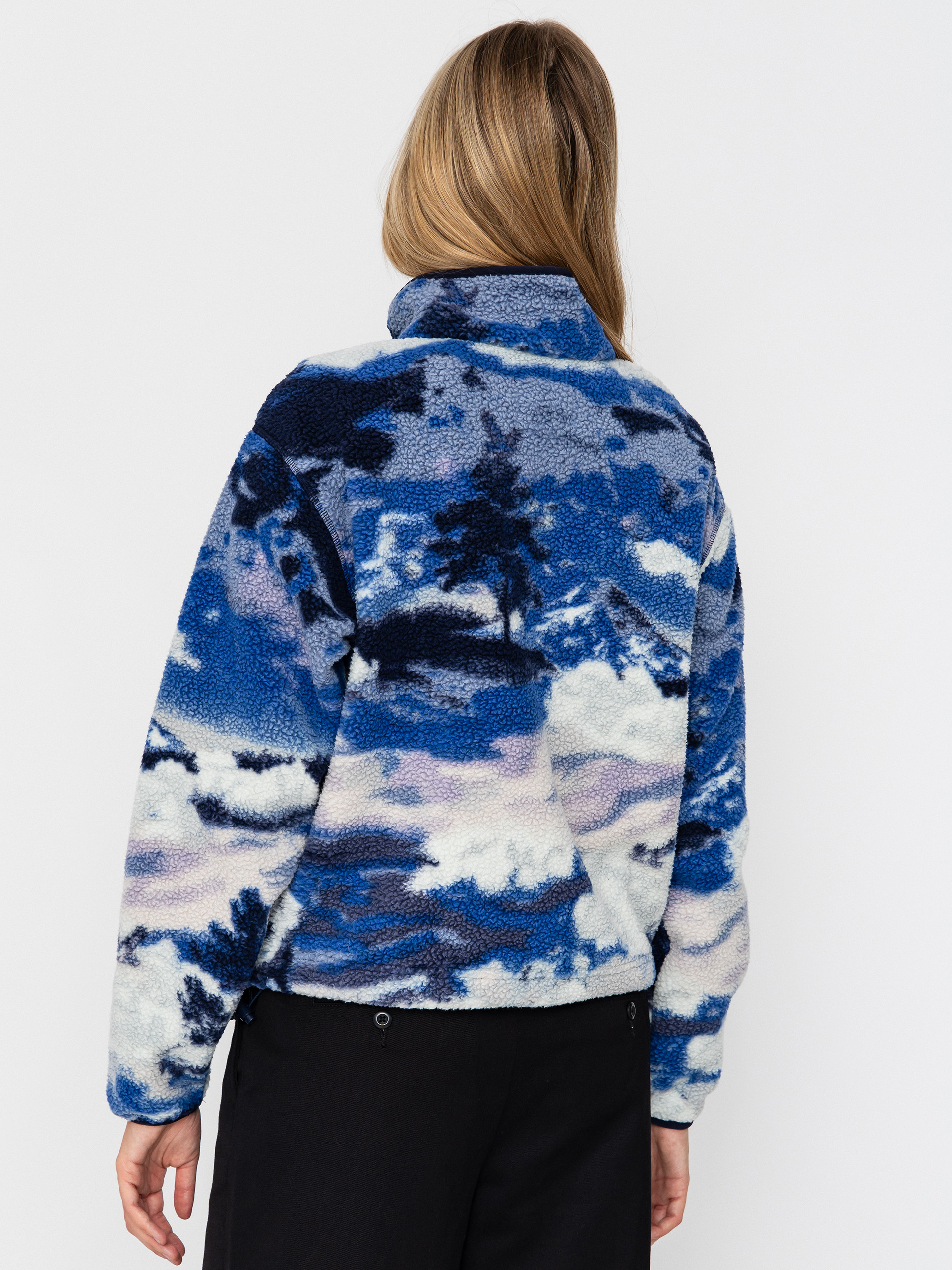 Columbia Helvetia II Printed Cropped Half Snap Wmn Fleece - blue