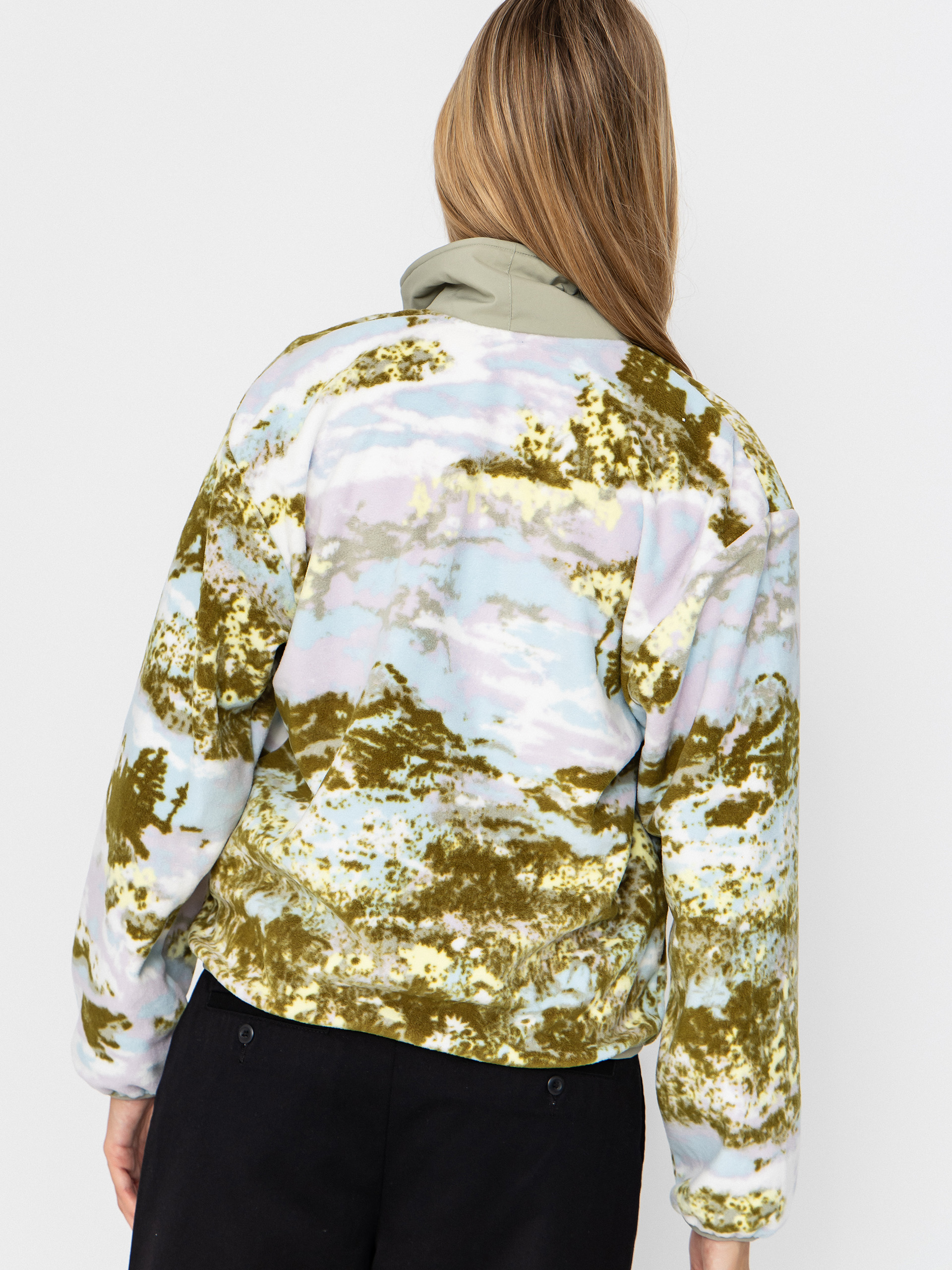 Womens Columbia Sequoia Grove Printed Half Zip Fleece  (citron haze/fieldaze)