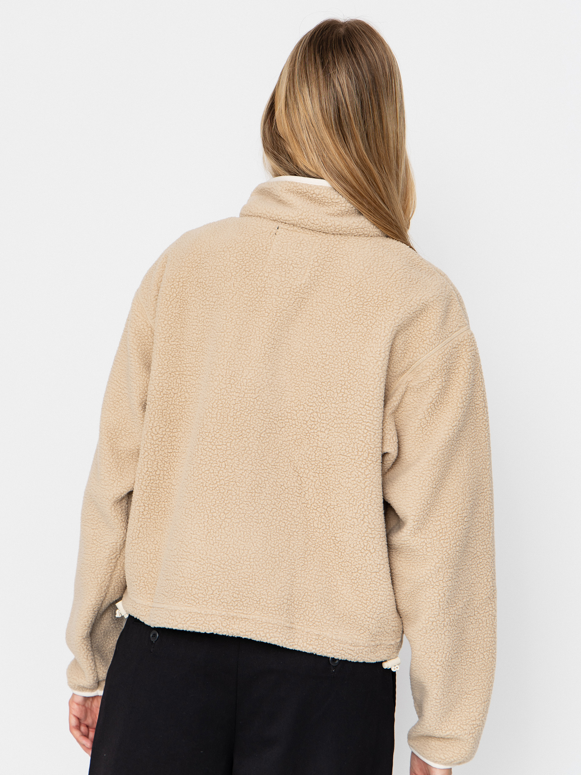 Womens Columbia Helvetia II Cropped Half Snap Fleece  (ancient fossil/dark stone/chalk)