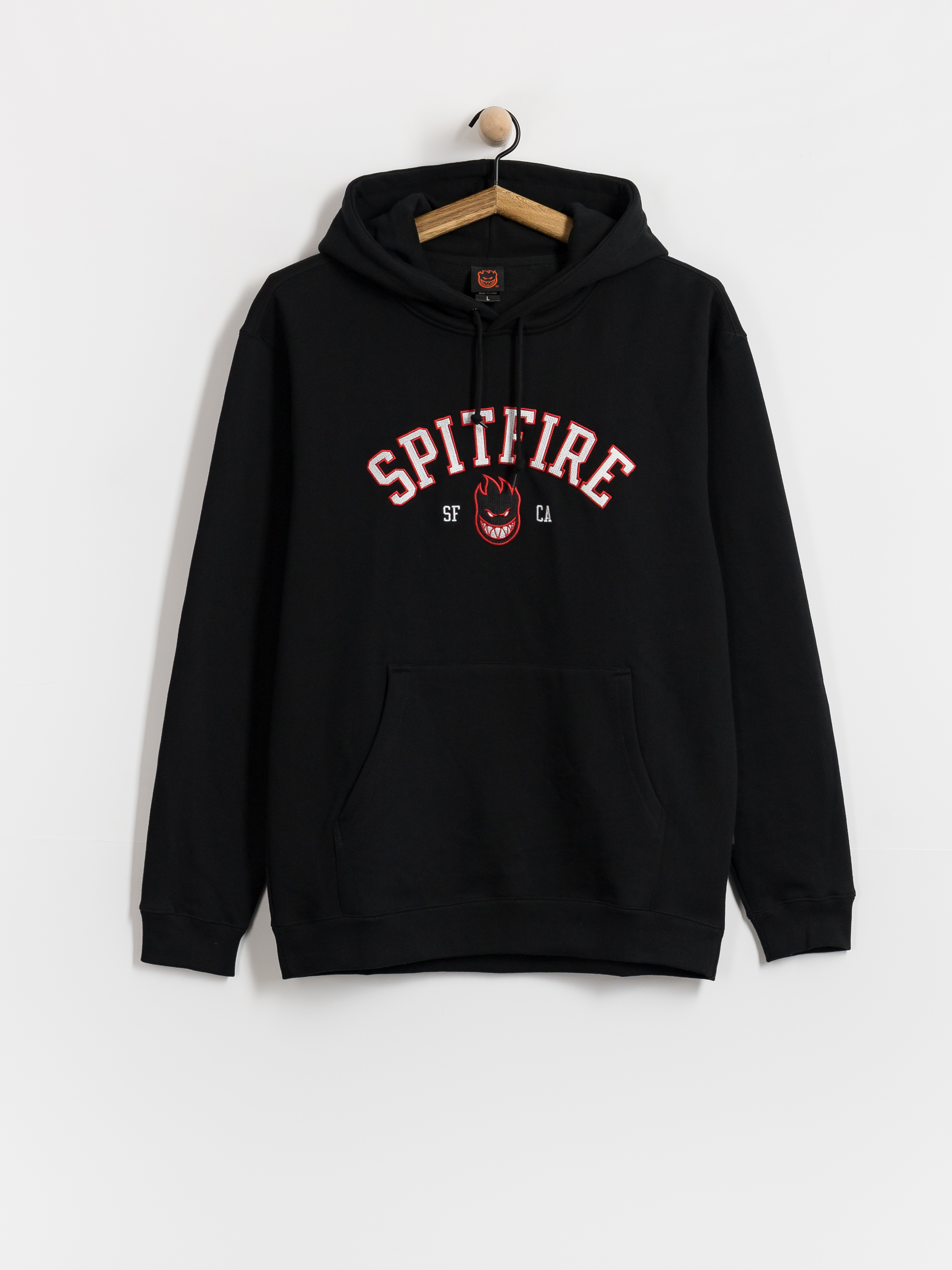 Spitfire Team Bighead HD Hoodie (black w/red white black embroidery)