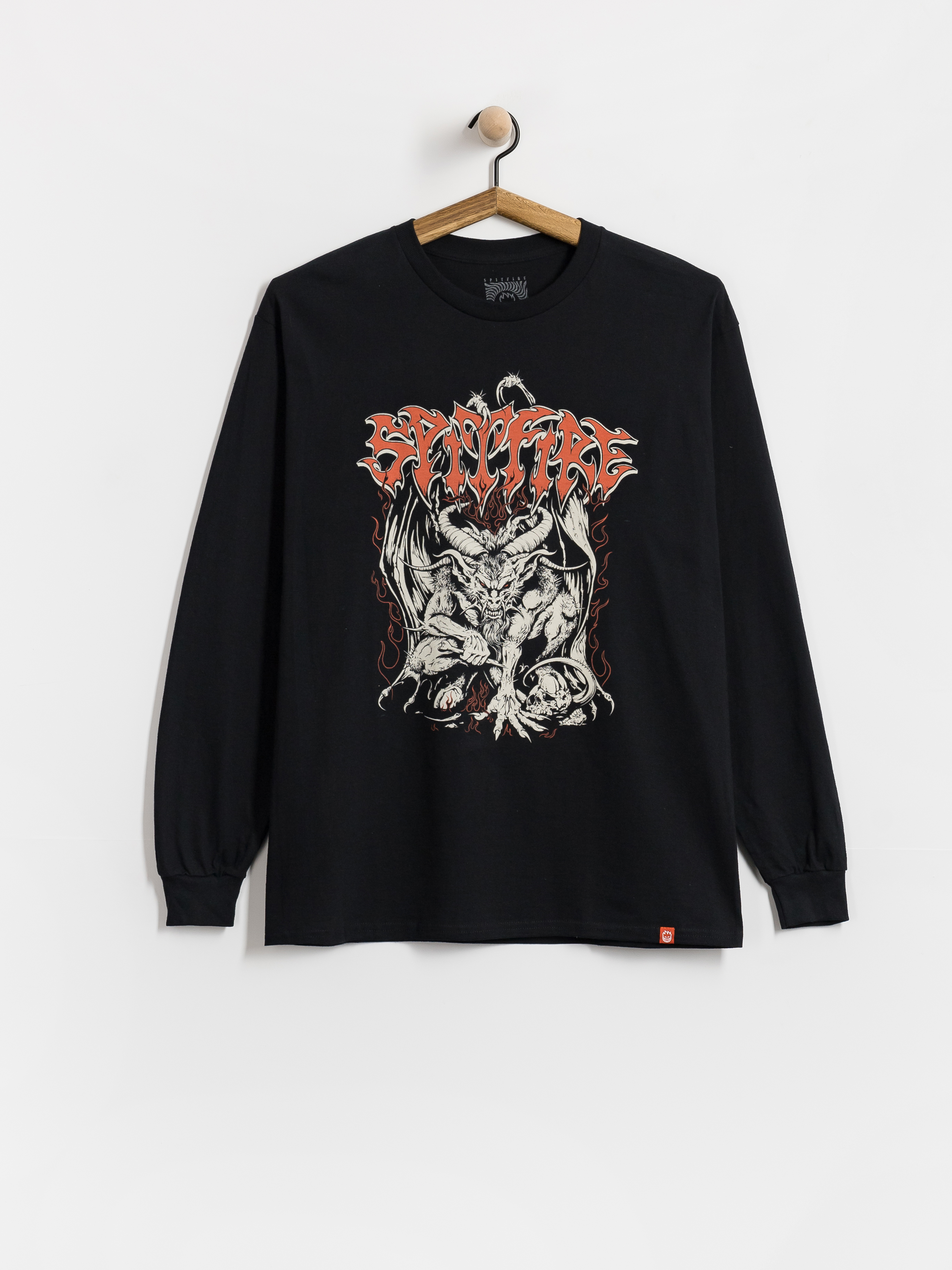 Spitfire Longsleeve Demon (black w/multi color discharge print)