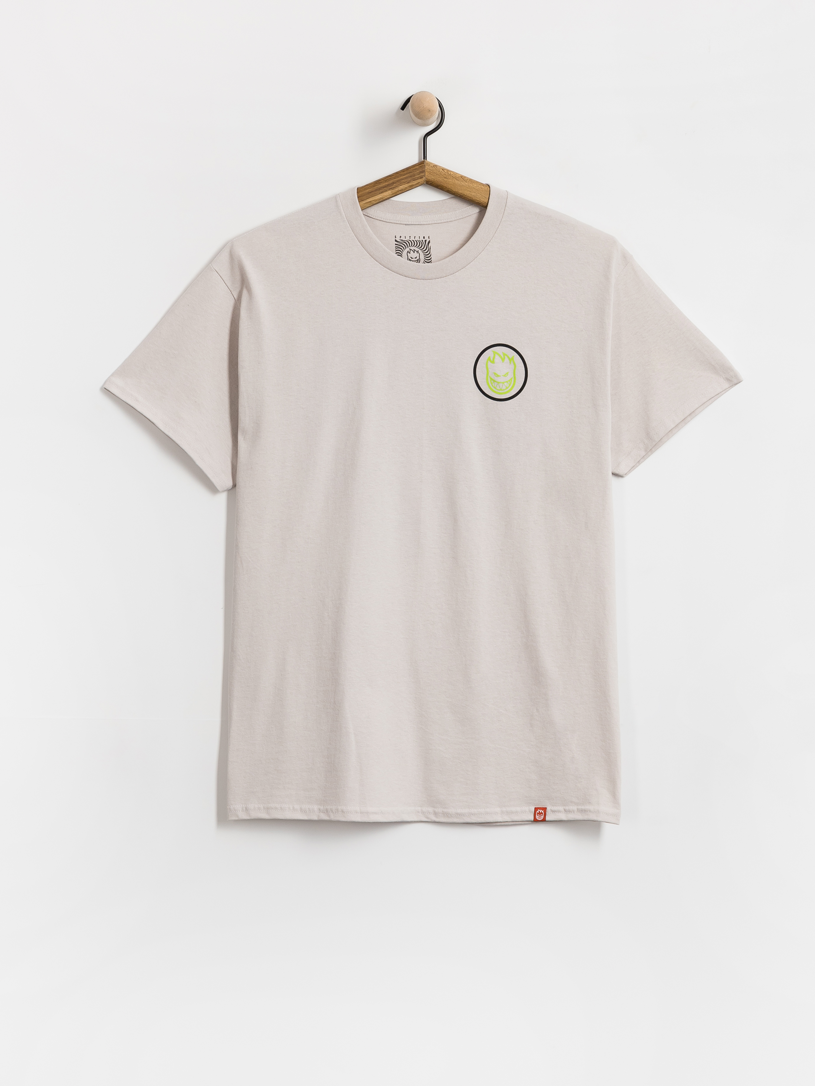 Spitfire T-Shirt Classic Swirl Overlay (ice grey w/black green prints)