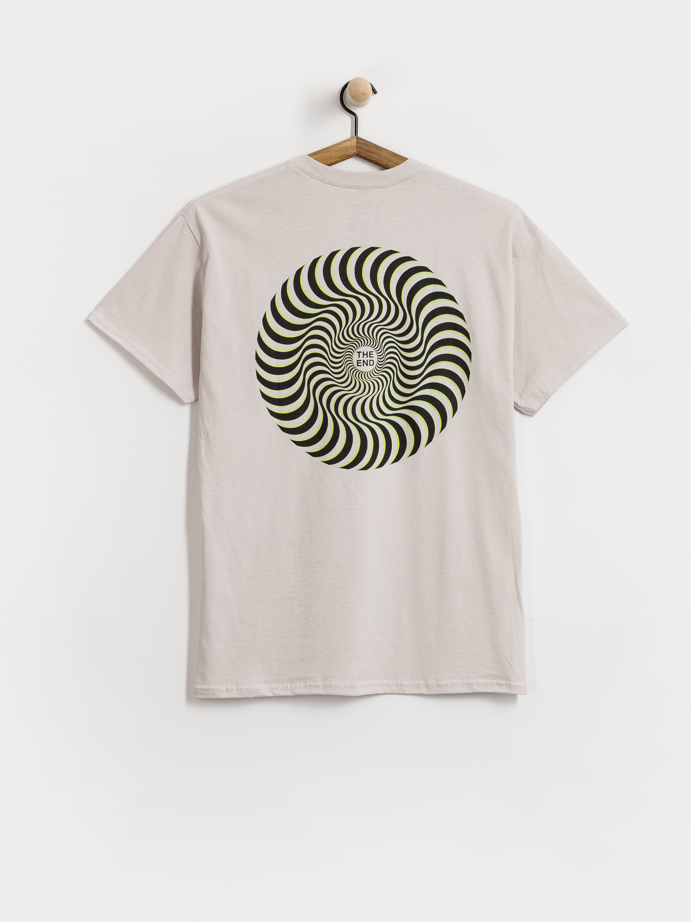 Spitfire T-Shirt Classic Swirl Overlay (ice grey w/black green prints)