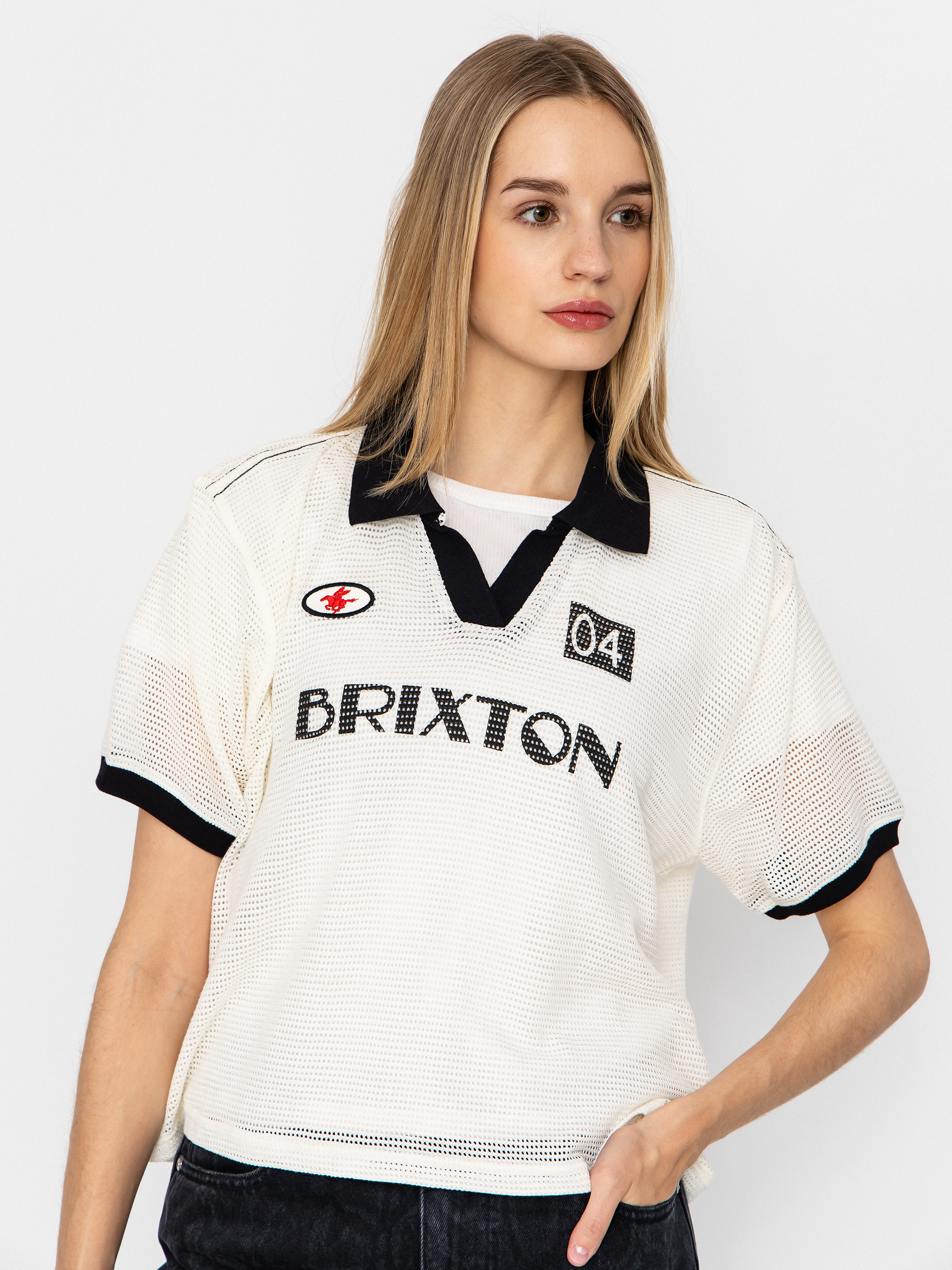 Brixton Varsity Wmn T-Shirt (off white/black)