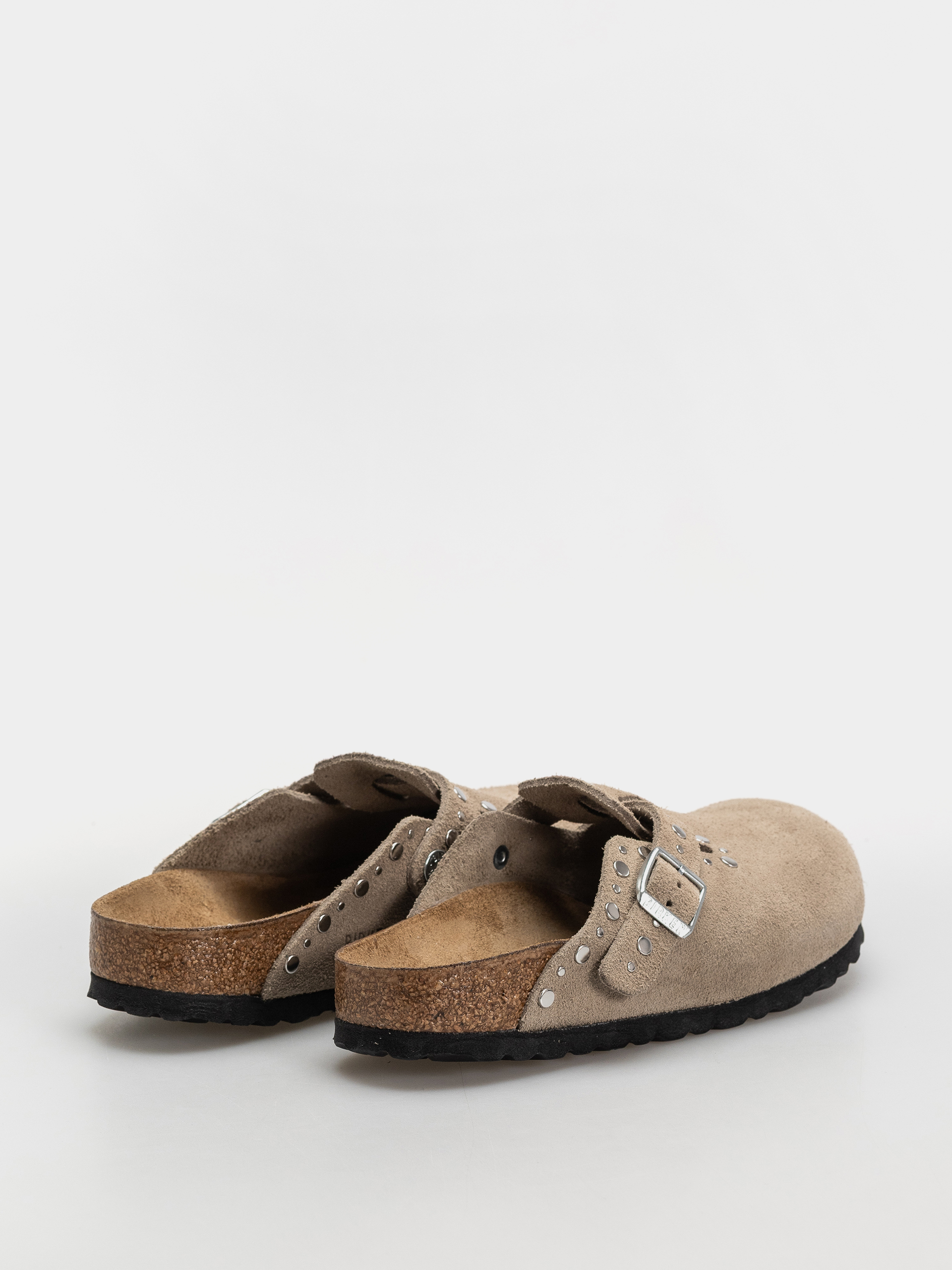 Birkenstock Flip-flops Boston Rivets Suede Leather Narrow Wmn (taupe)