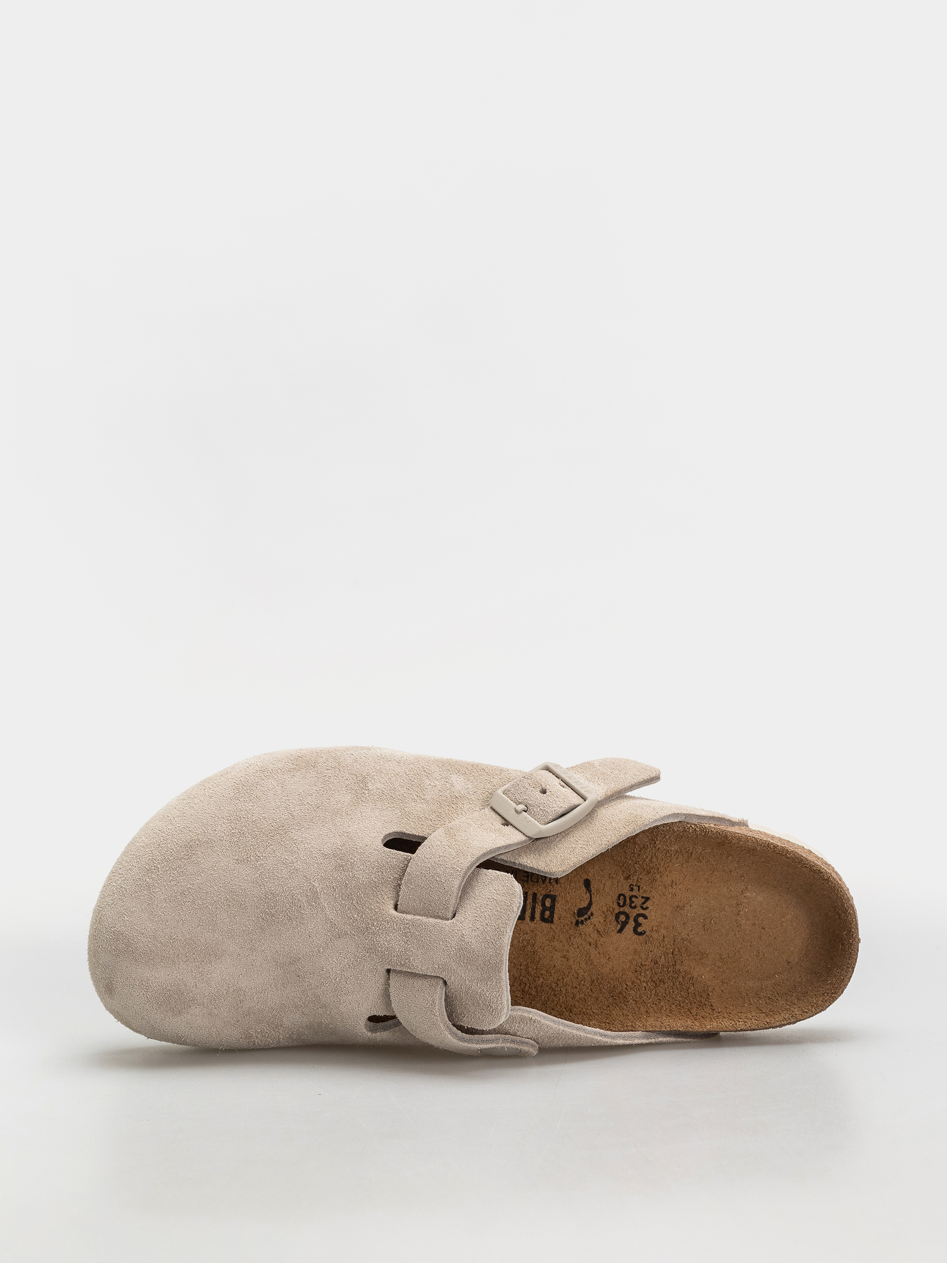 Birkenstock Flip Flops Boston Suede Leather Narrow (oyster)