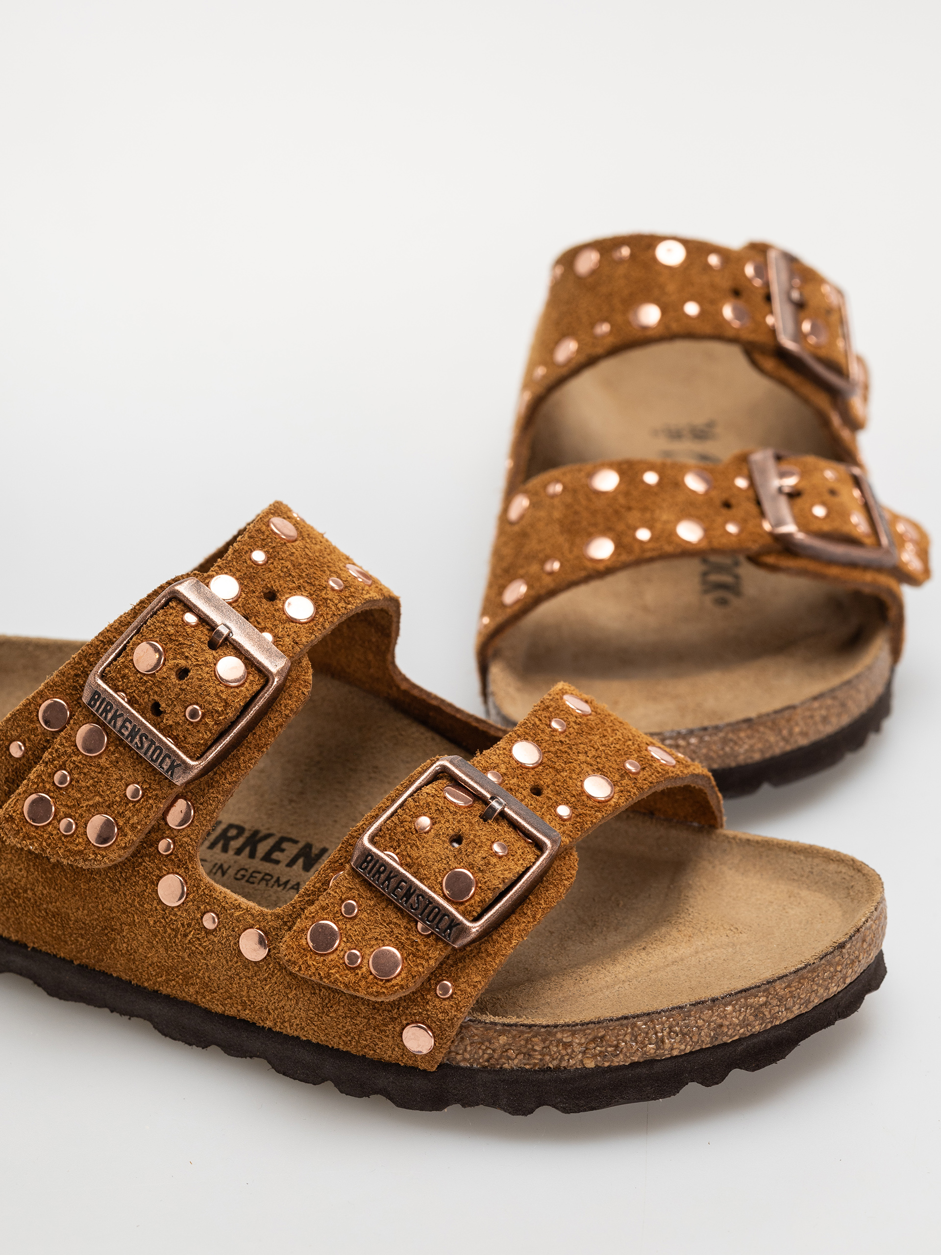 Birkenstock Flip-flops Arizona Rivets Suede Leather Narrow Wmn (mink)