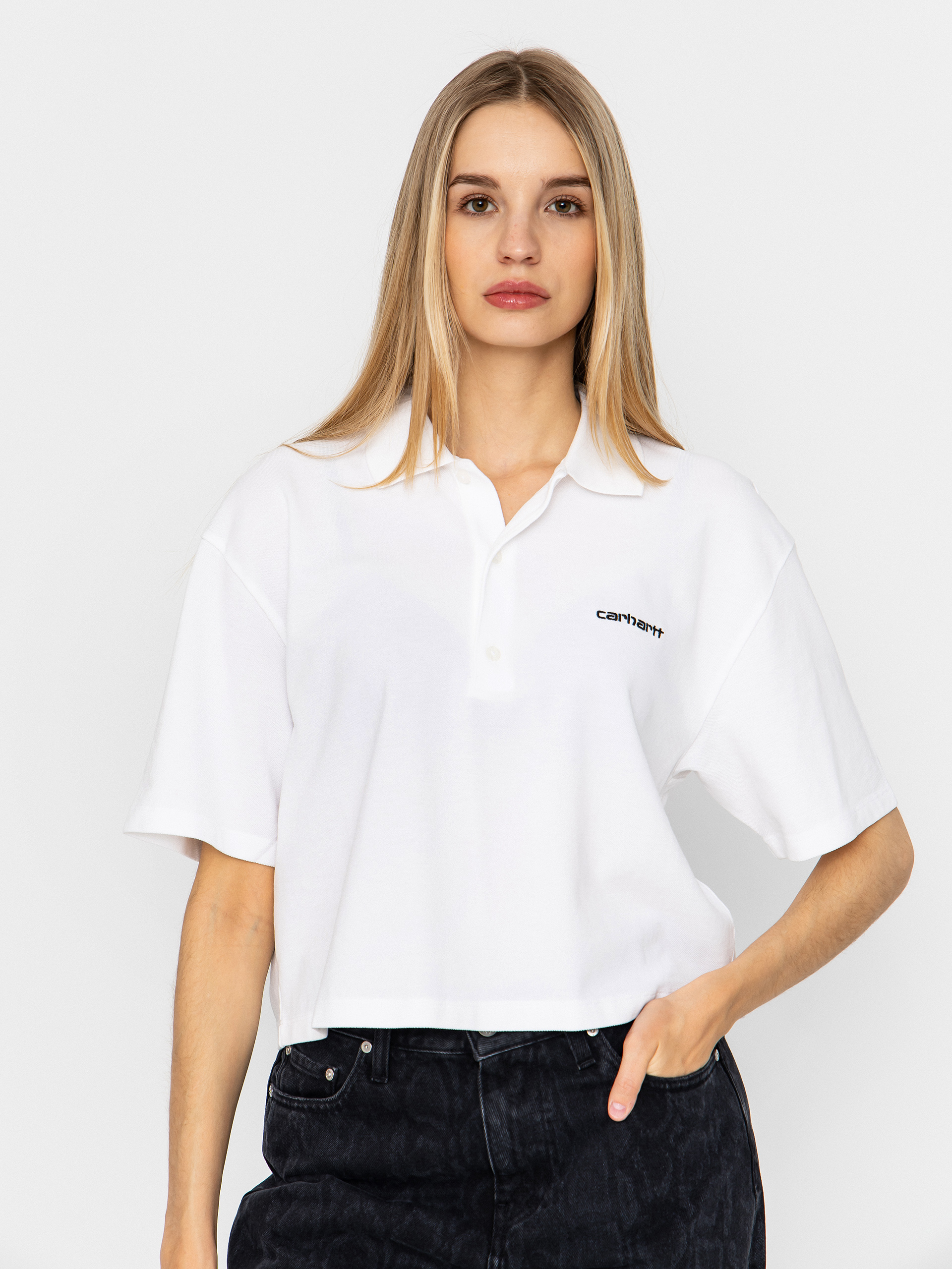 Carhartt WIP T-Shirt Script Polo Wmn (white/black)