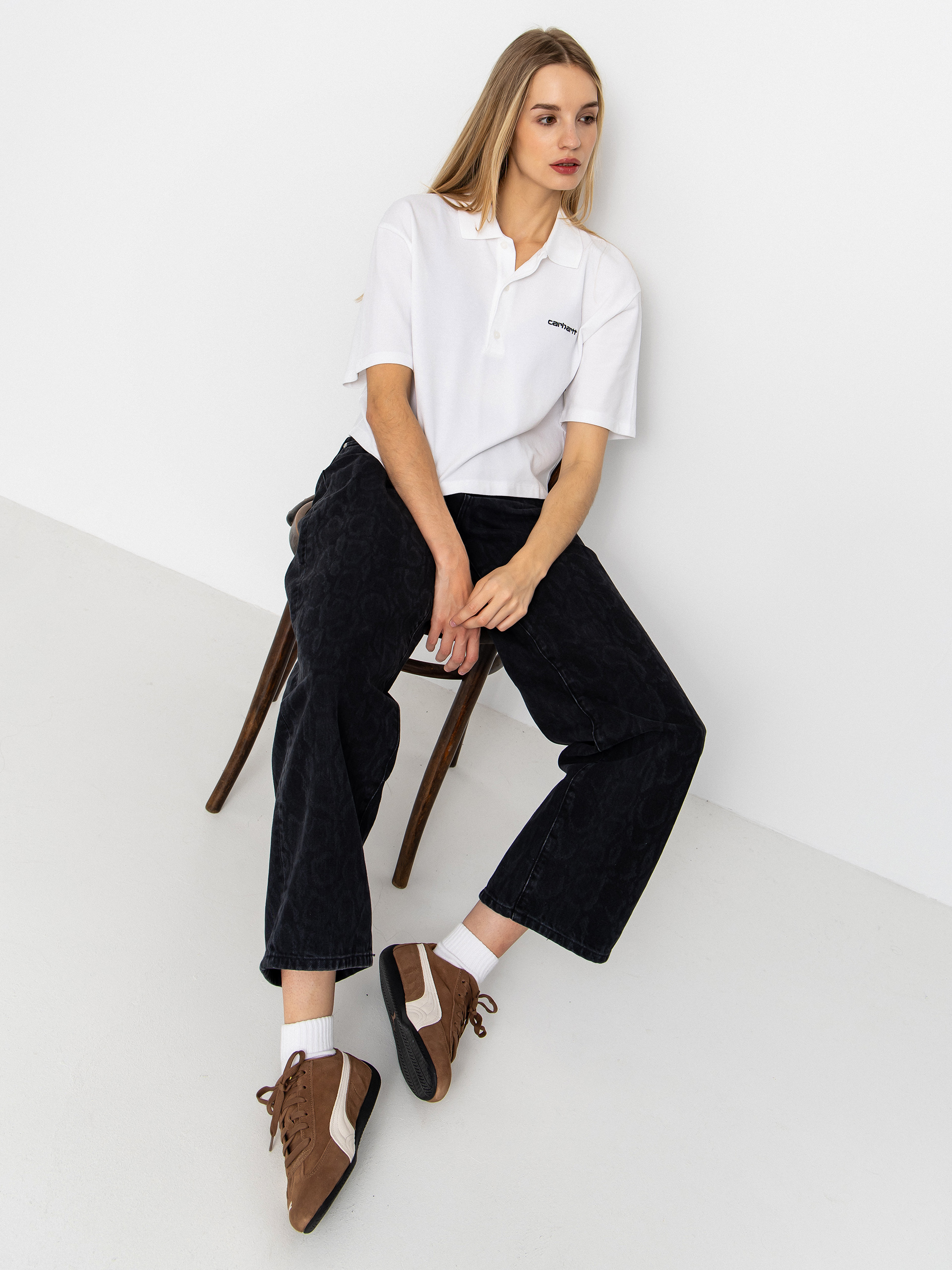 Carhartt WIP T-Shirt Script Polo Wmn (white/black)