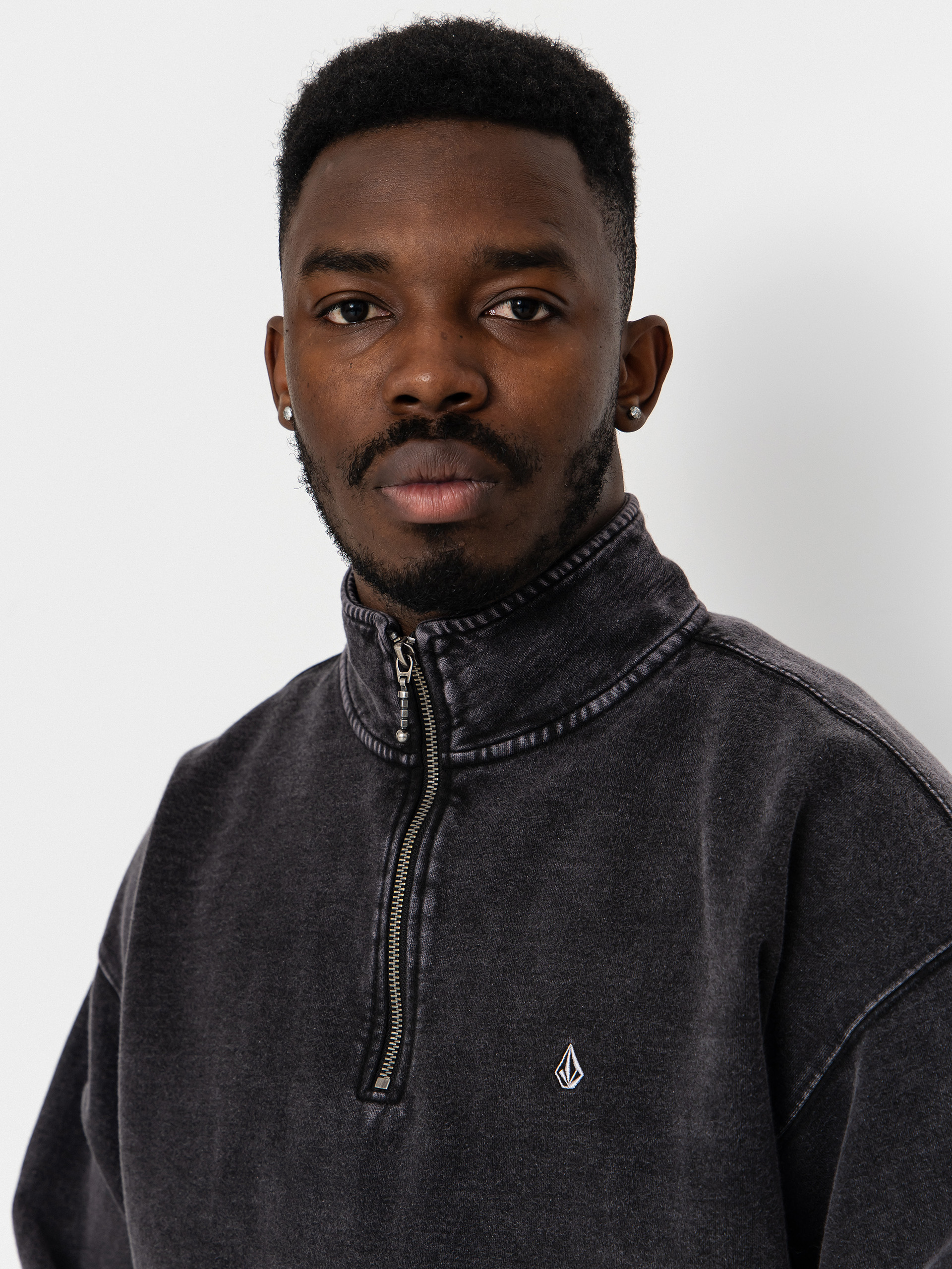 Volcom Single Stone Quarter ZIP Sweatshirt (light acid black)