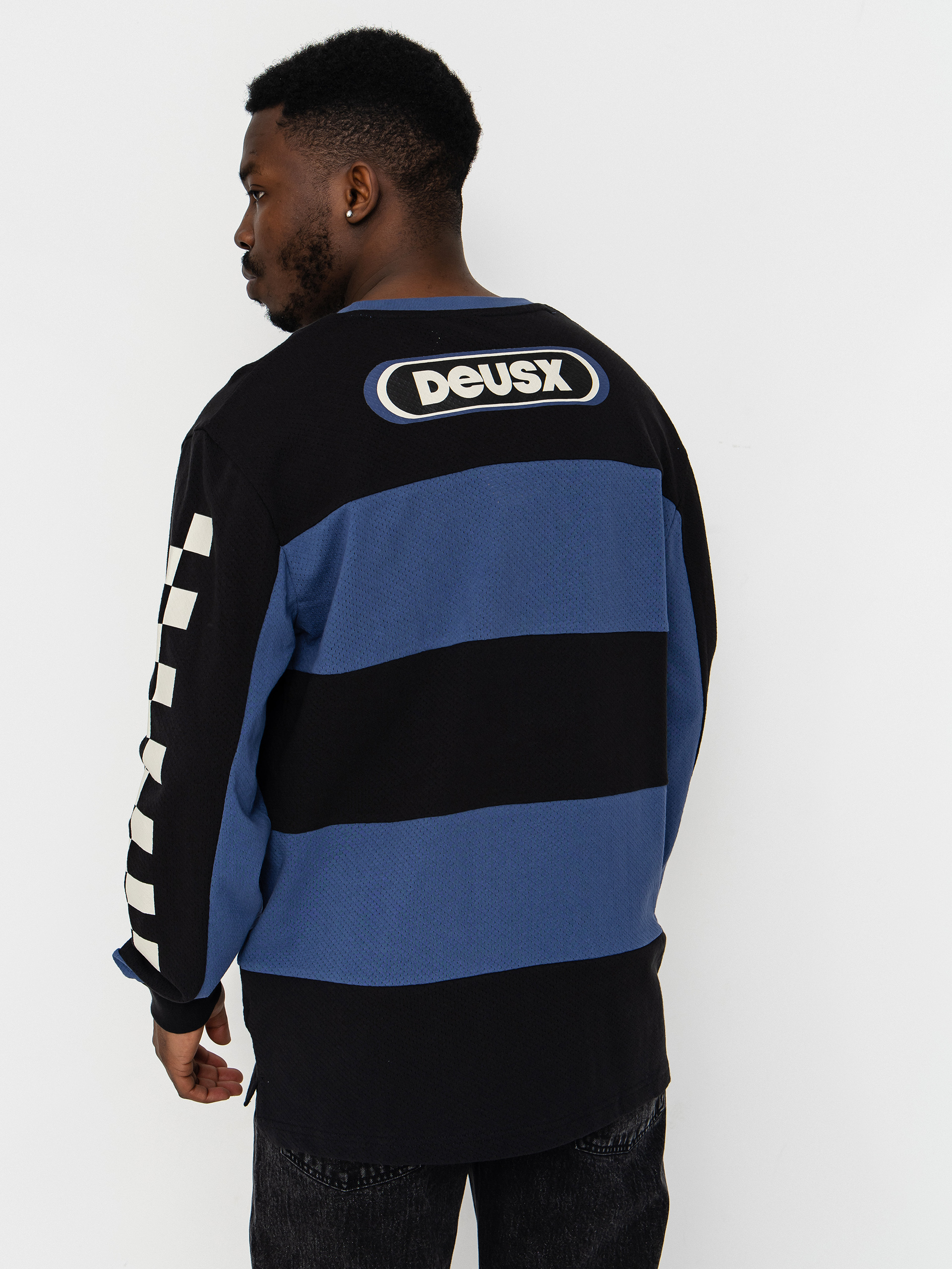 Deus Ex Machina Vilander Moto Jersey T-Shirt (mechanic blue combo)