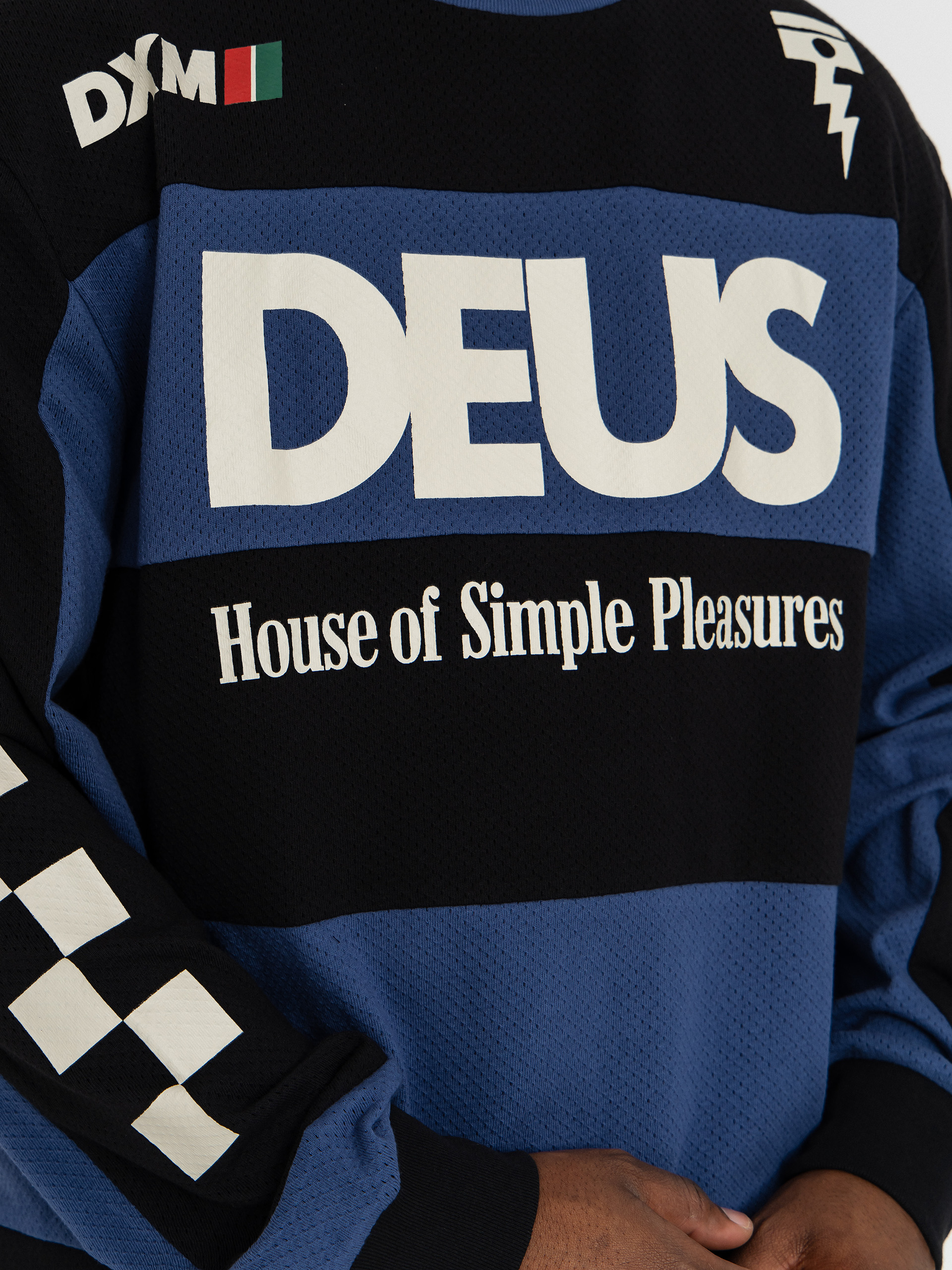 Deus Ex Machina Vilander Moto Jersey T-Shirt (mechanic blue combo)