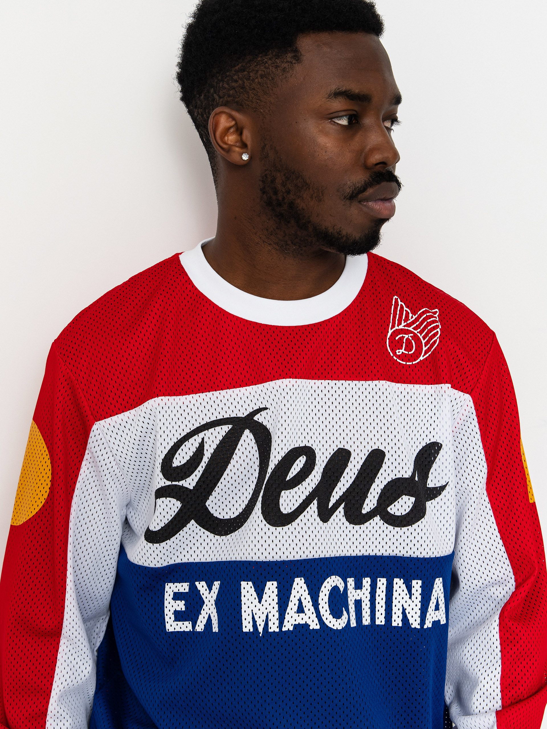 Deus Ex Machina Saber Moto Jersey T-Shirt (tri colour)