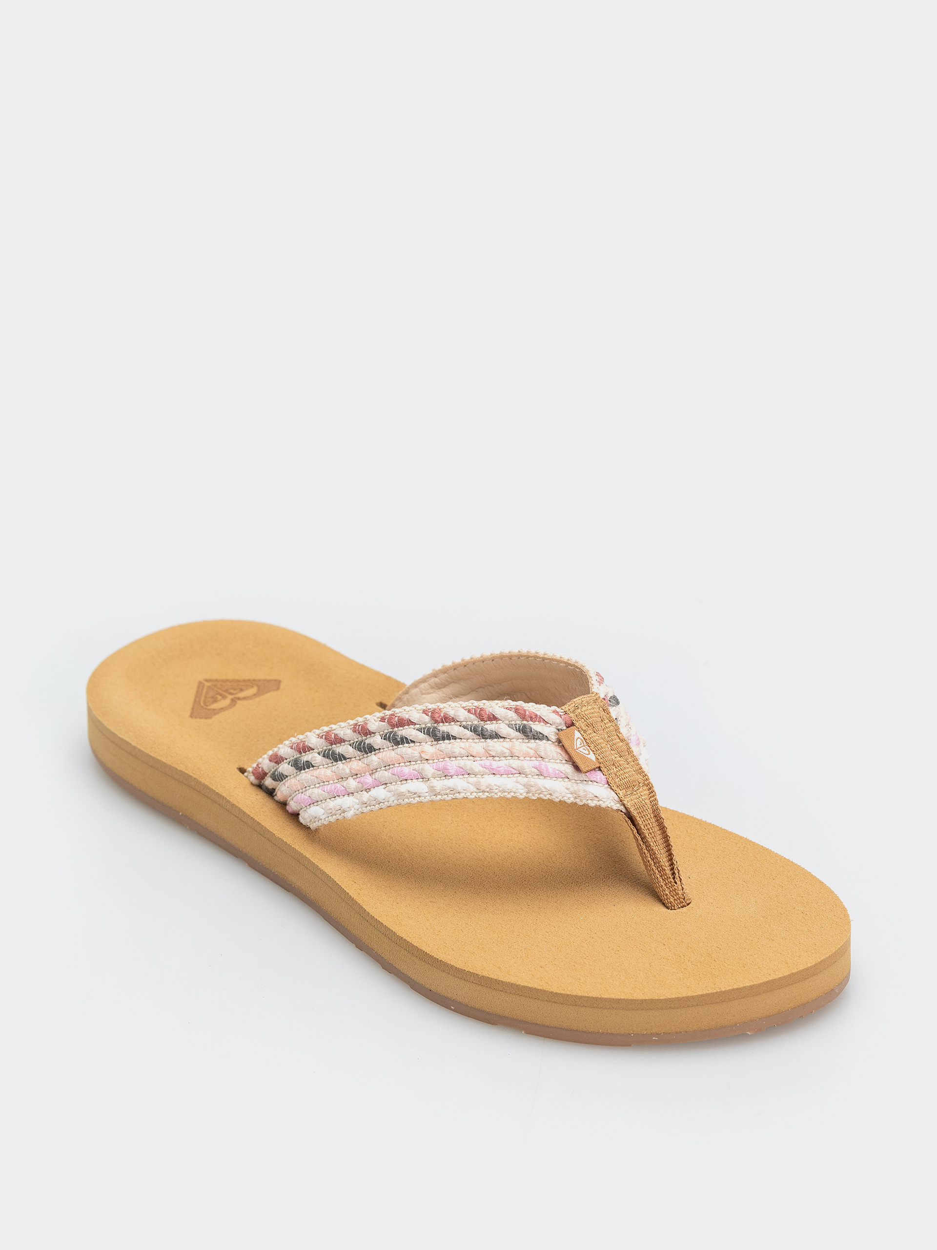 Roxy Flip-flops Porto Rope Wmn - brown, pink (natural/crazy pink)
