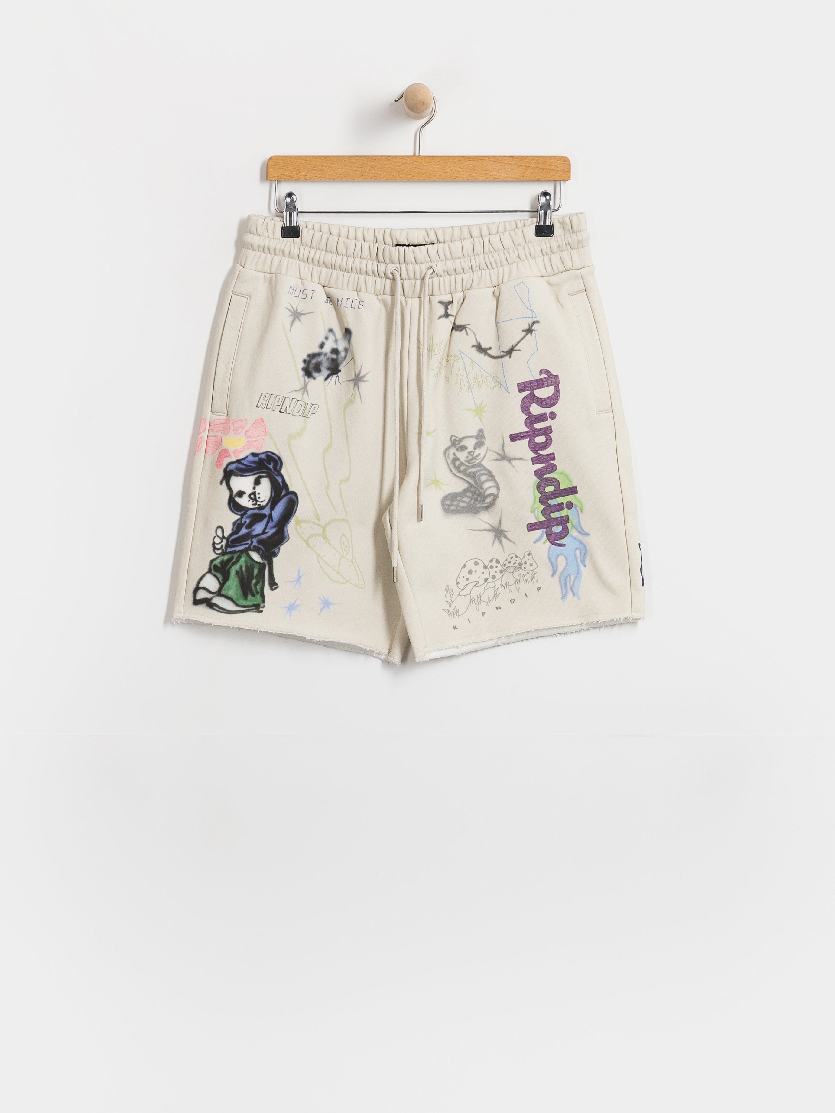 RipNDip Shorts Goosebumps Raw Edge (bone)