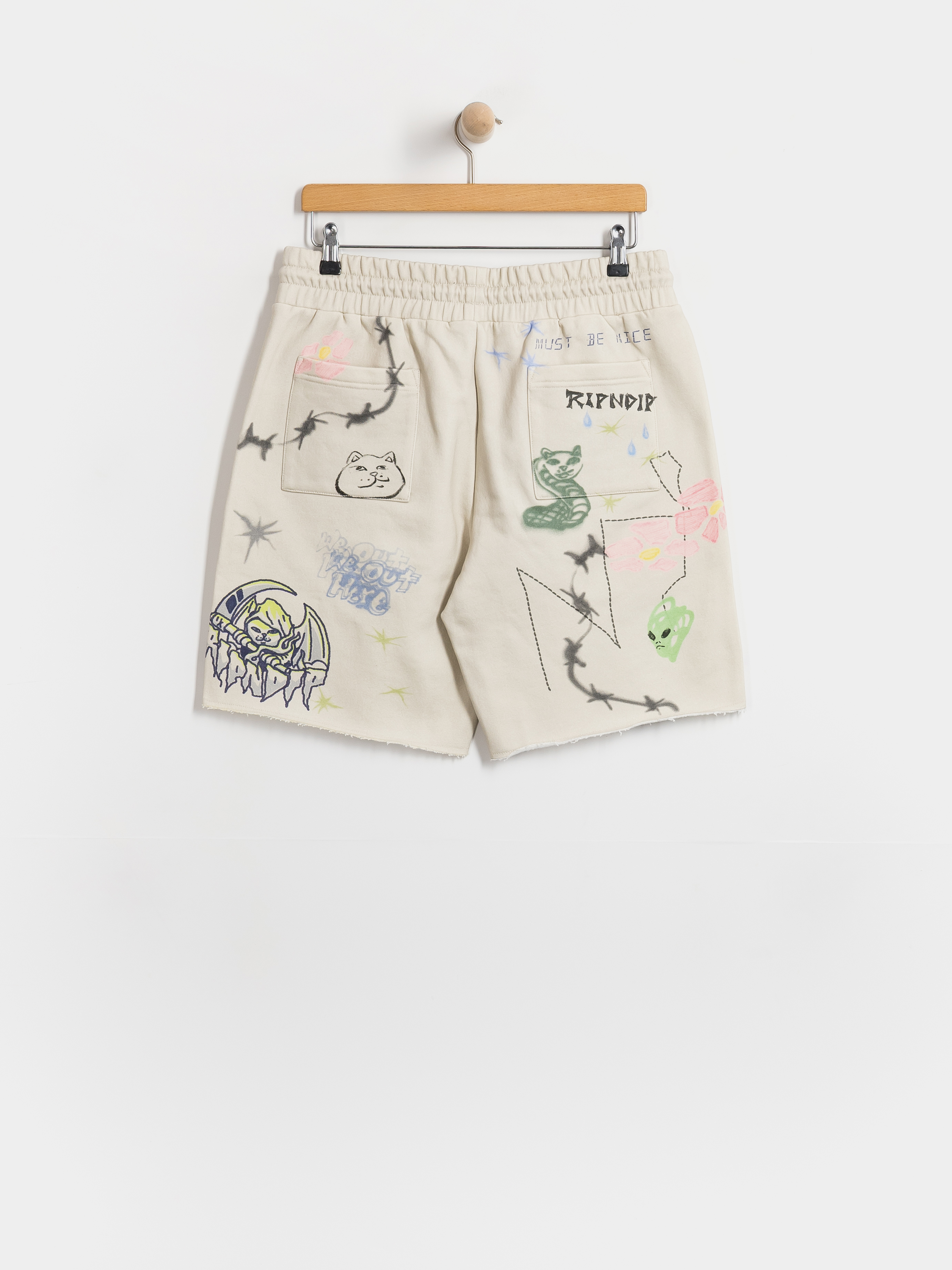 RipNDip Shorts Goosebumps Raw Edge (bone)
