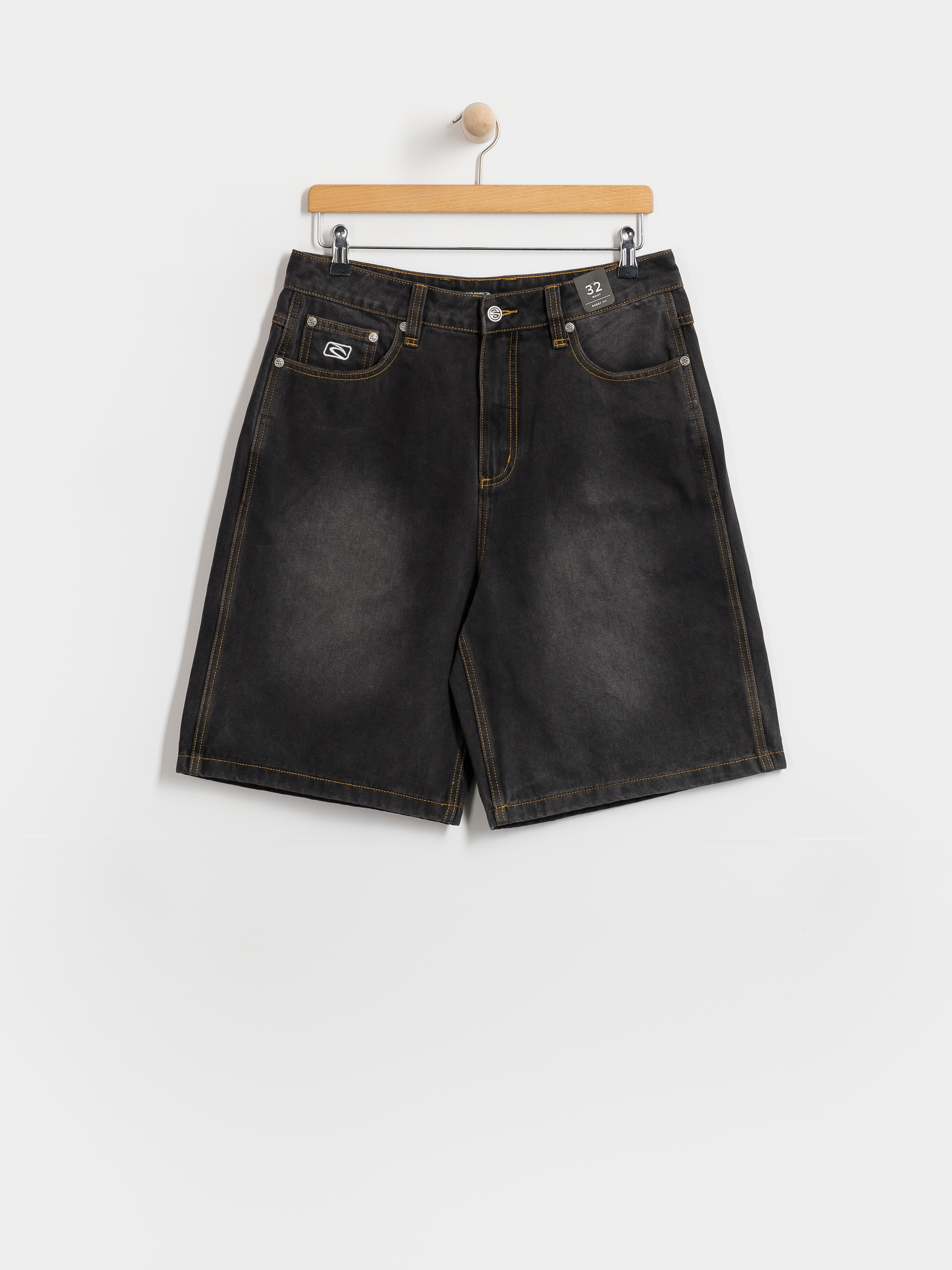 OBEY Bigwig Baggy Denim Shorts - black (faded black)