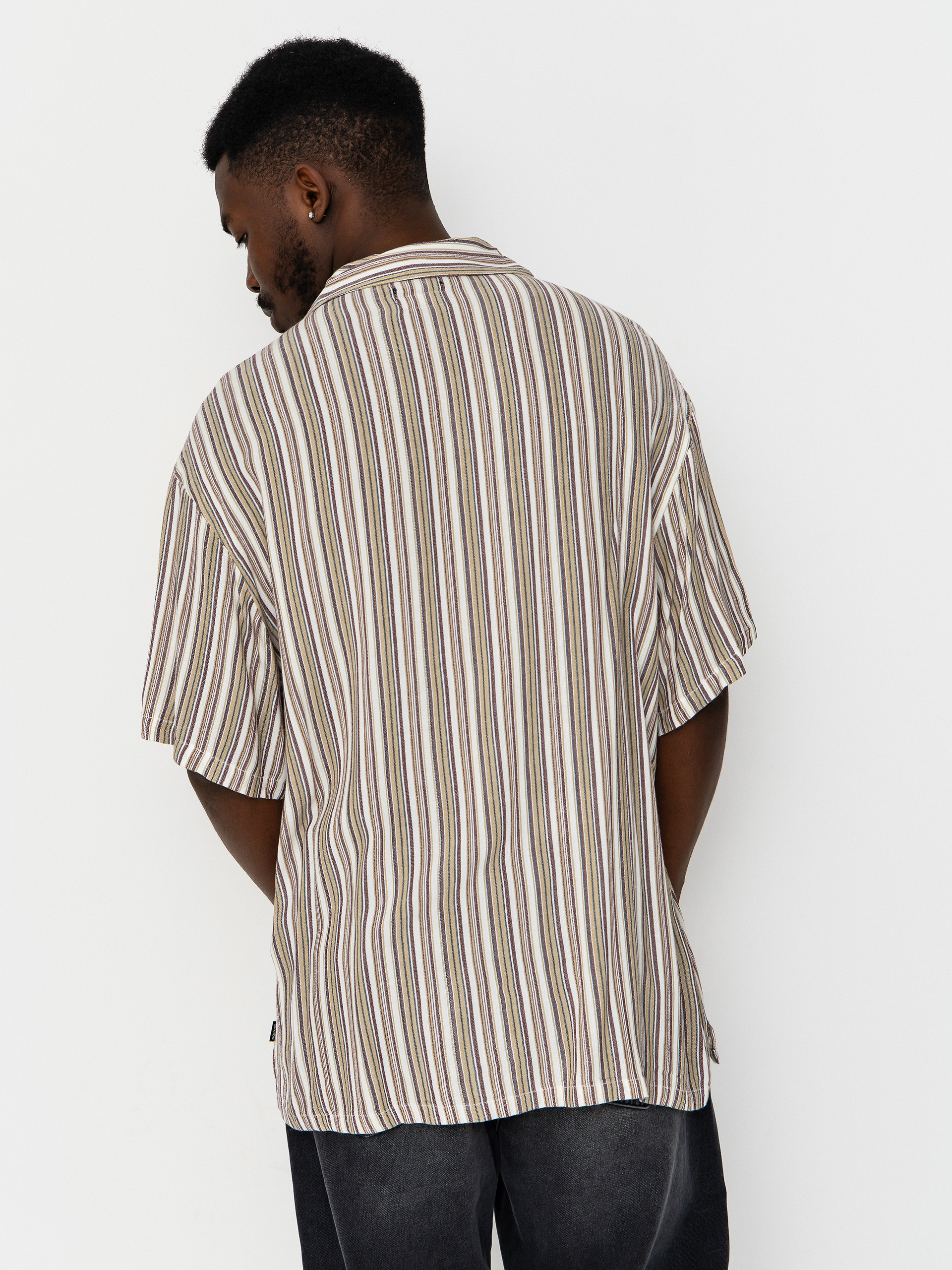 Brixton Bunker Twisted Stripe Shirt (robust red)