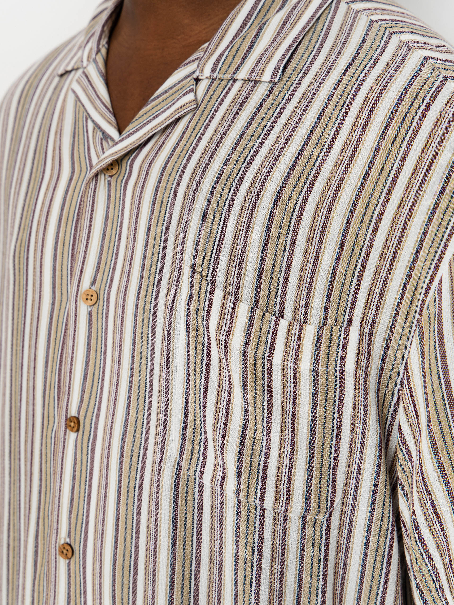 Brixton Bunker Twisted Stripe Hemd (robust red)