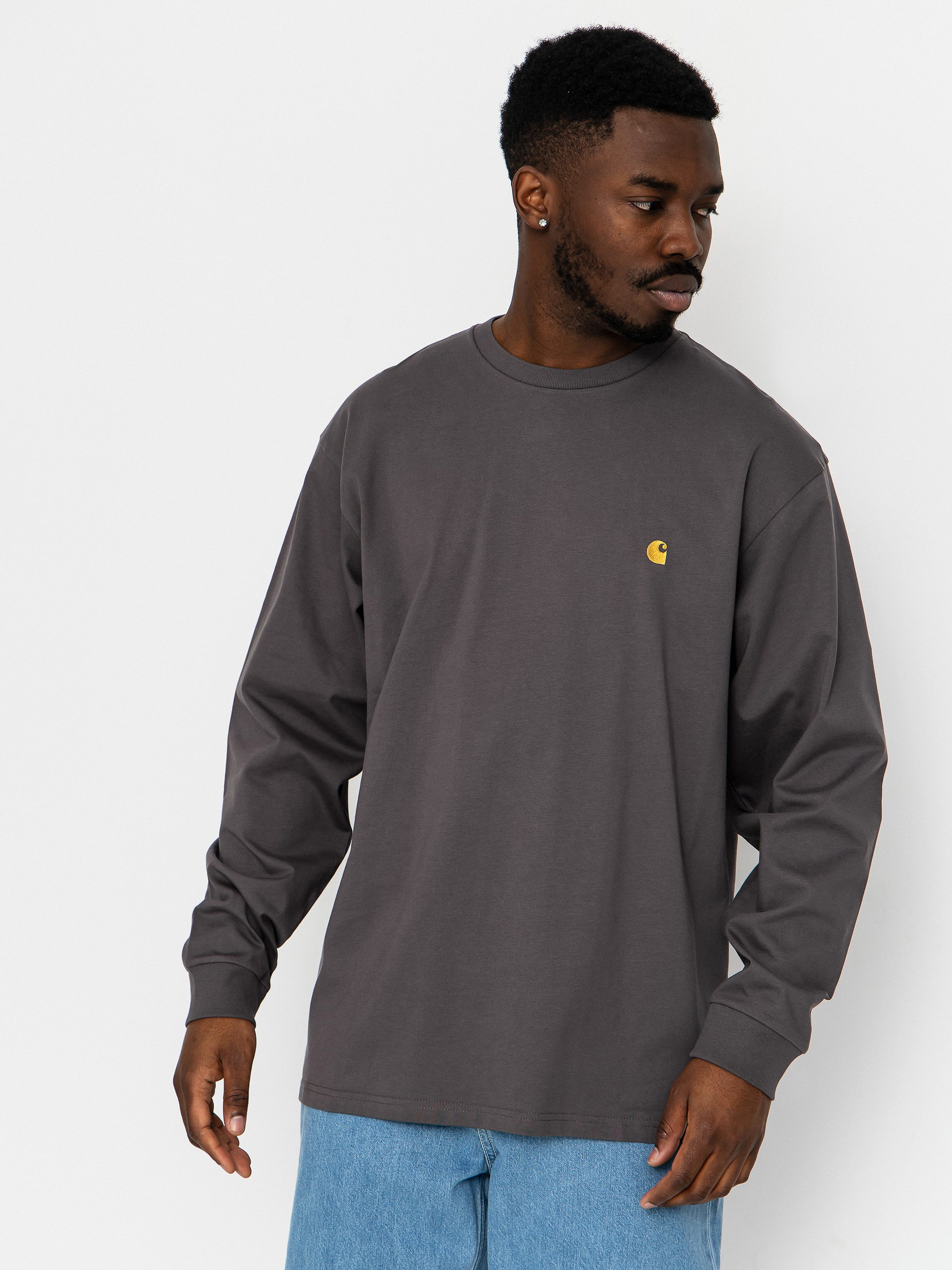 Carhartt WIP Longsleeve Chase (porphyry/gold)