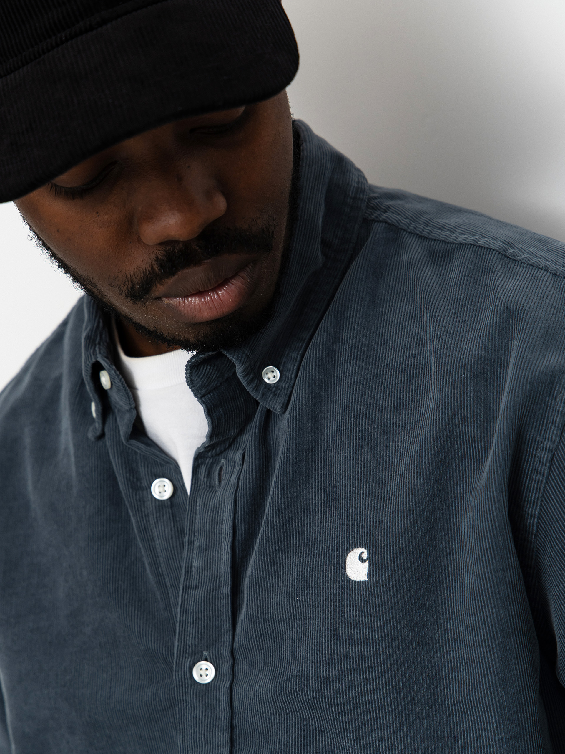 Carhartt WIP Hemd Madison Fine Cord (cozy blue/wax)