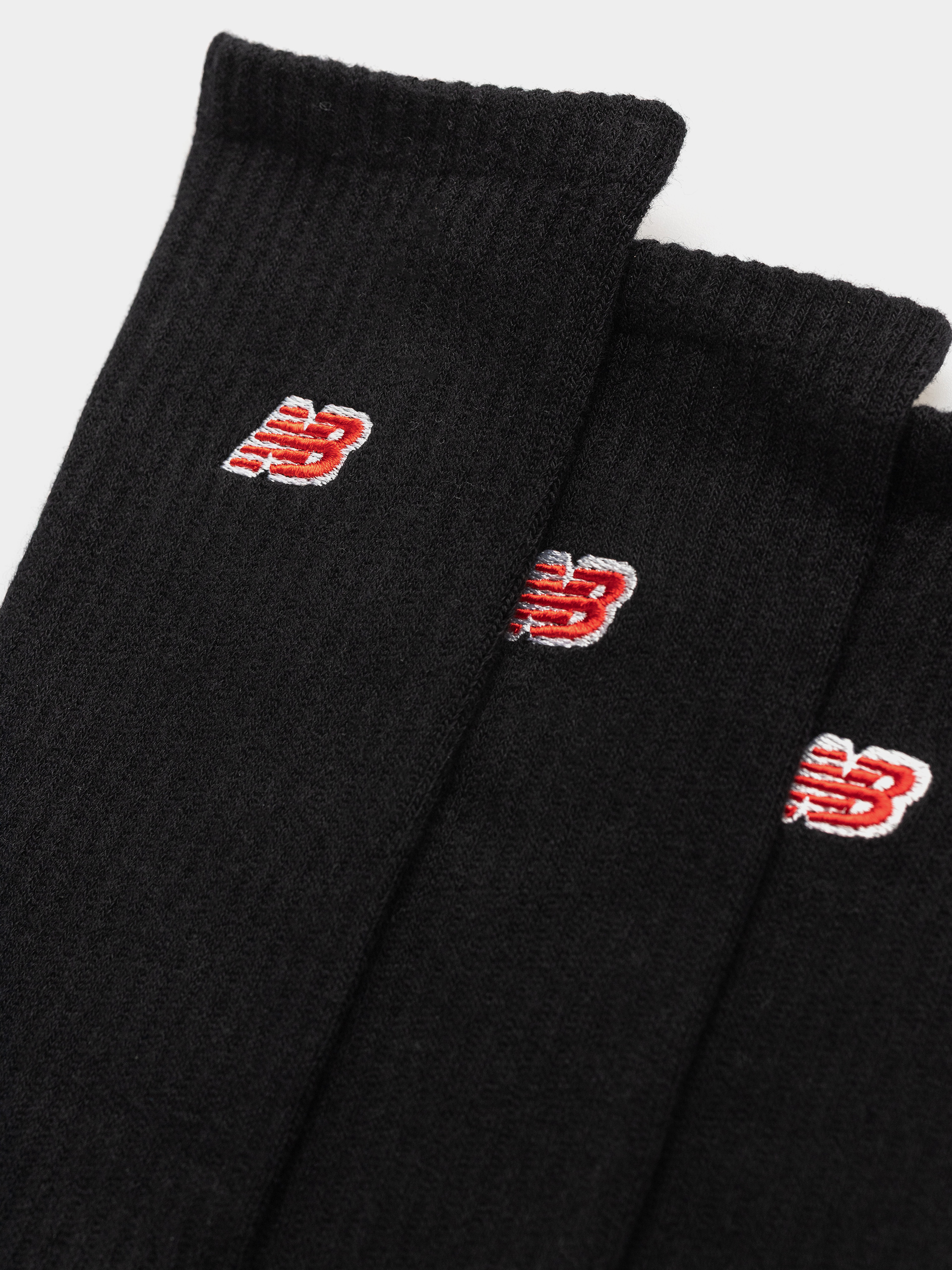 New Balance Red Patch Logo Crew 3pk Socks (black)