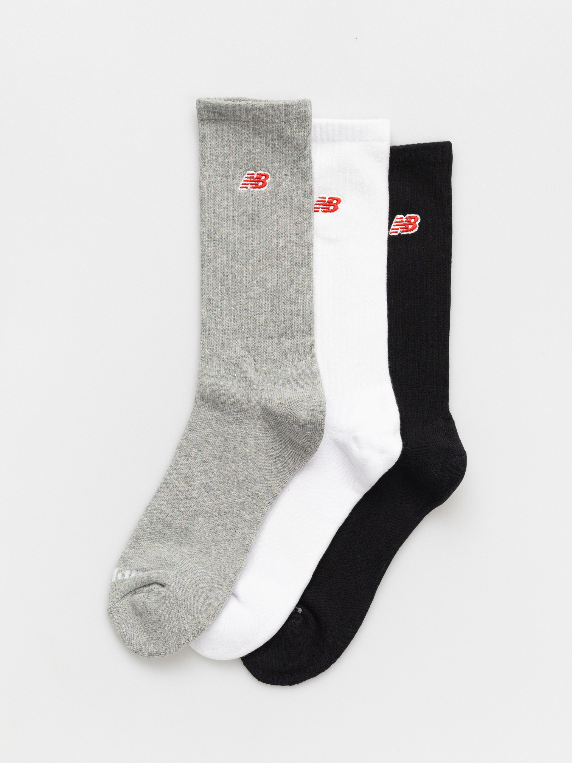 New Balance Red Patch Logo Crew 3pk Socken (white multi)
