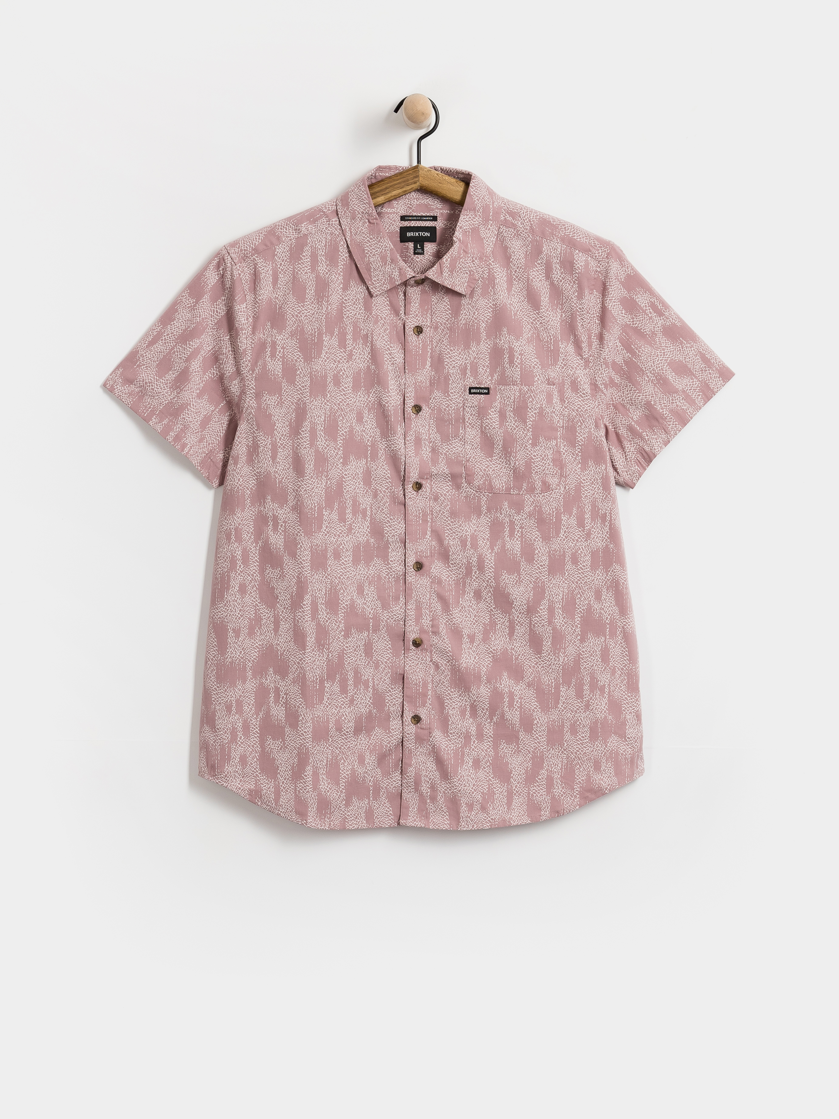 Brixton Charter Print Hemd (dark pink/silver crackle paint)