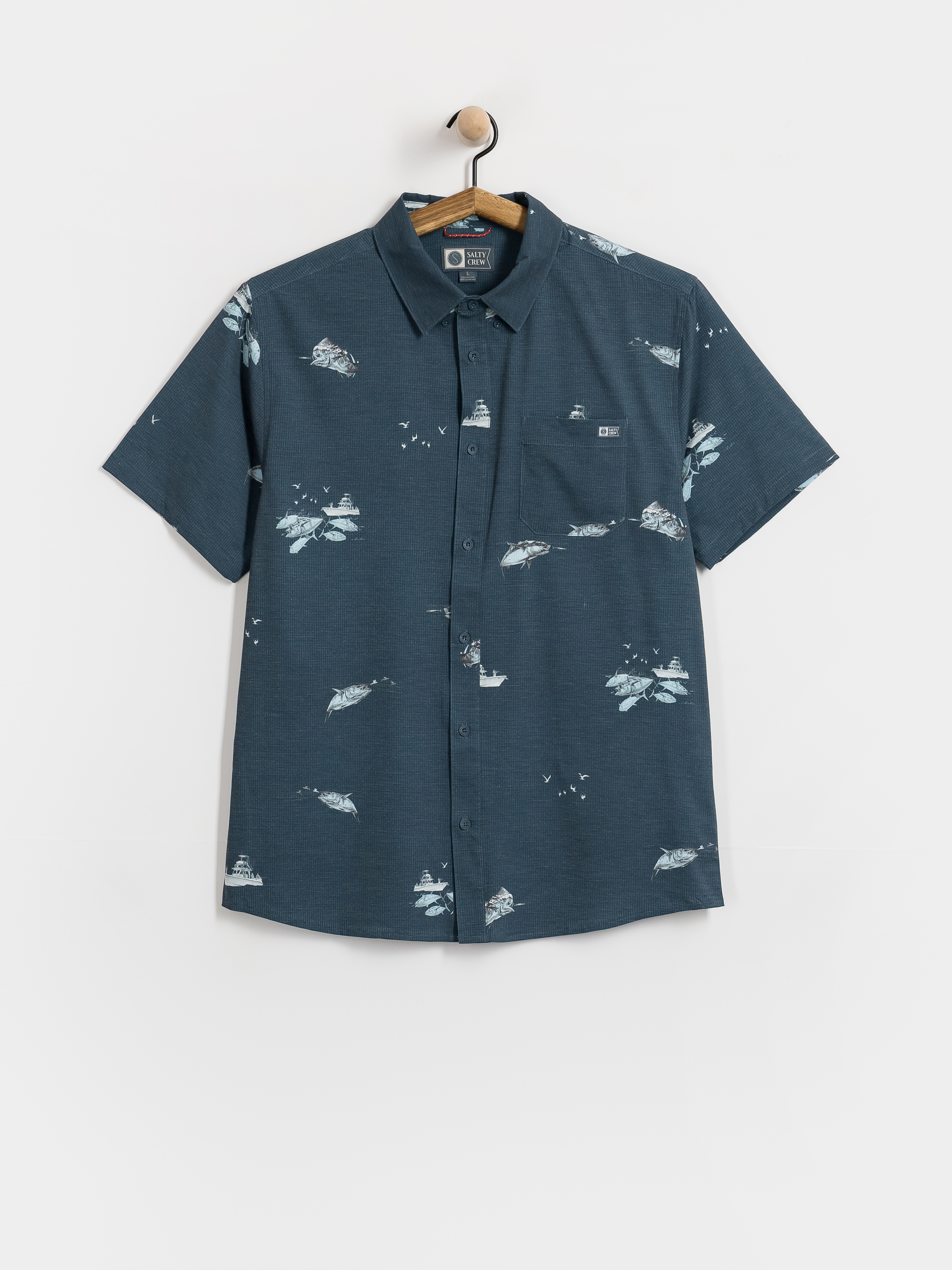 Salty Crew Breezer Perf Button Up Shirt (midnight navy)