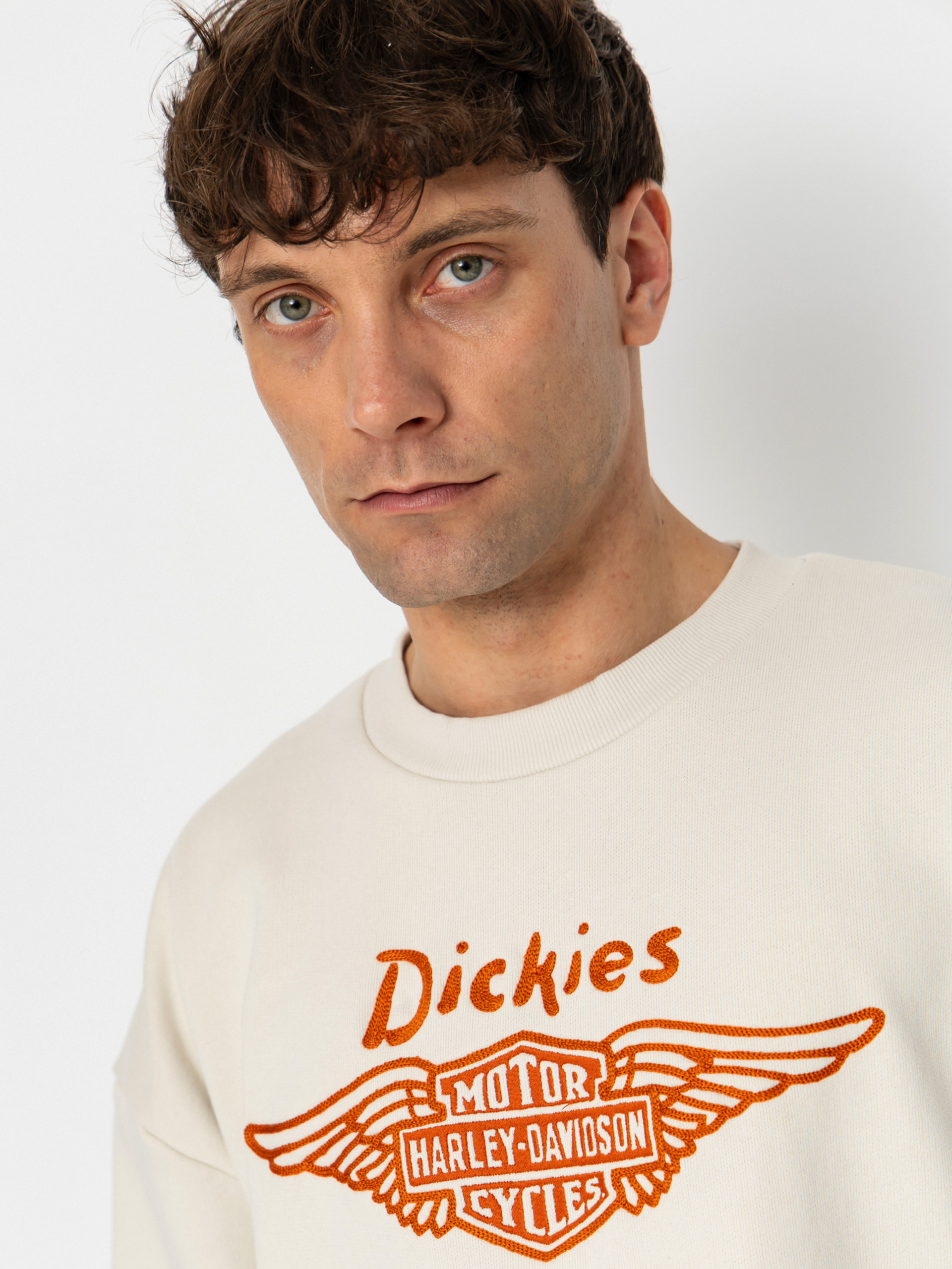 Dickies Sweatshirt X Harley Davidson Boxy Crew (bone)