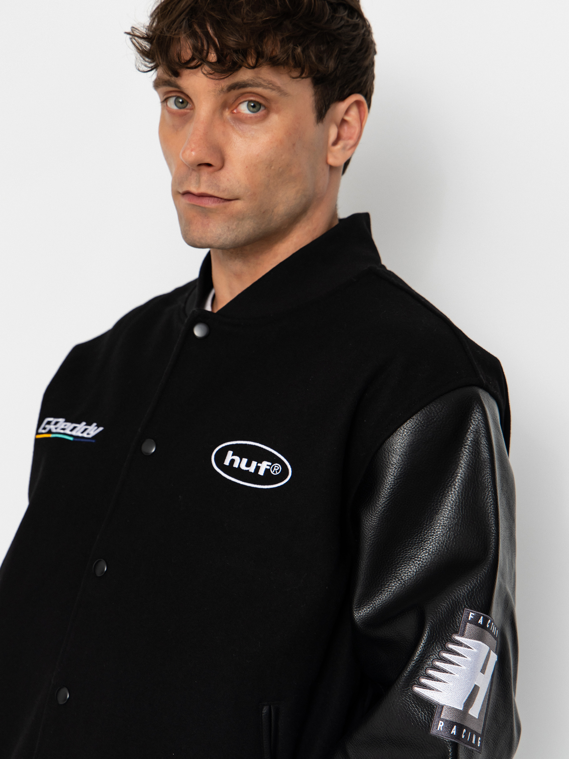HUF X Greddy Varsity Jacke (black)