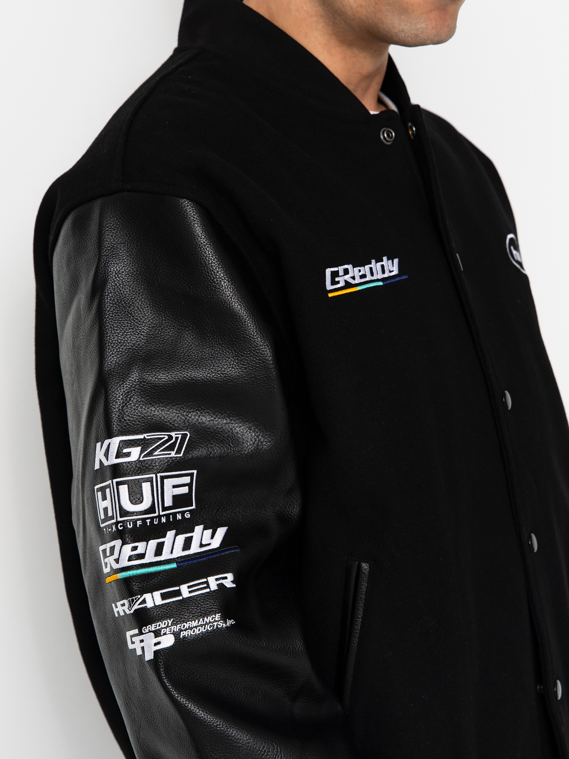 HUF X Greddy Varsity Jacke (black)