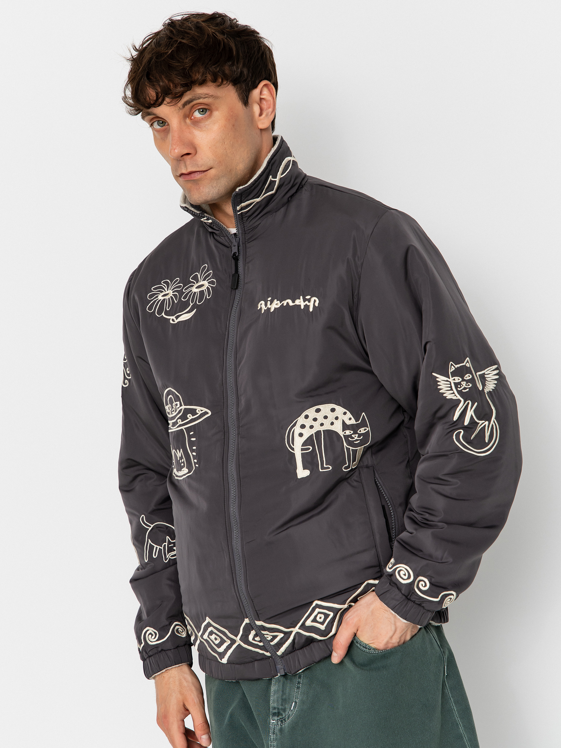RipNDip Blonded Reversible Jacket - grey (black)