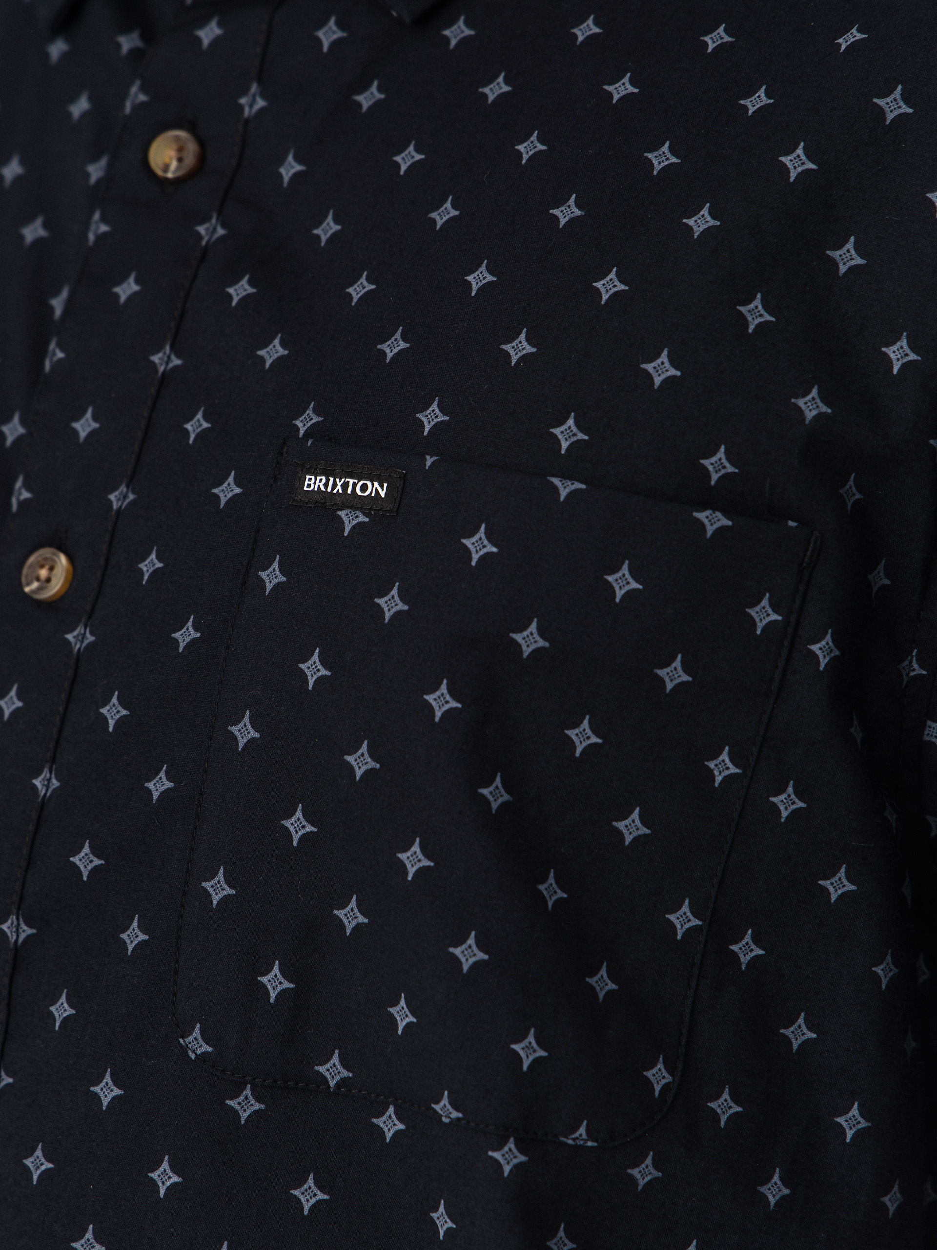 Brixton Charter Print Shirt (future grey diamond tile)