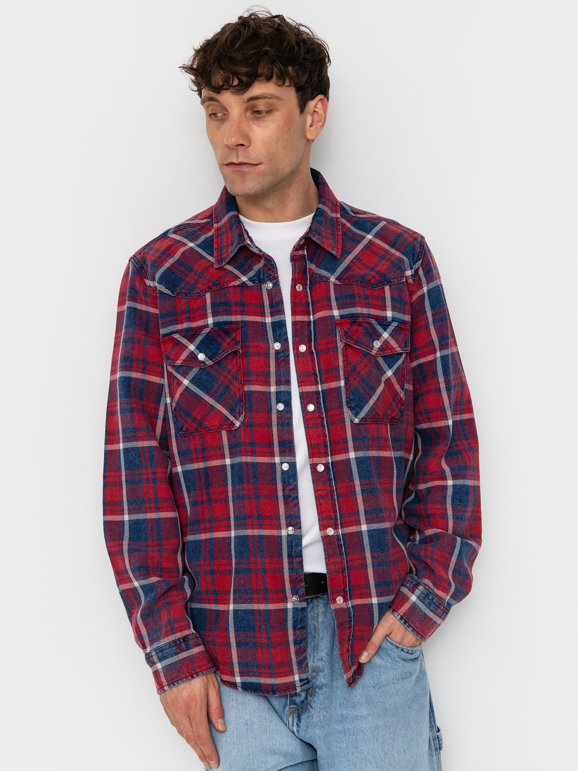 Brixton Waylon Lw Overshirt Hemd (denim plaid)