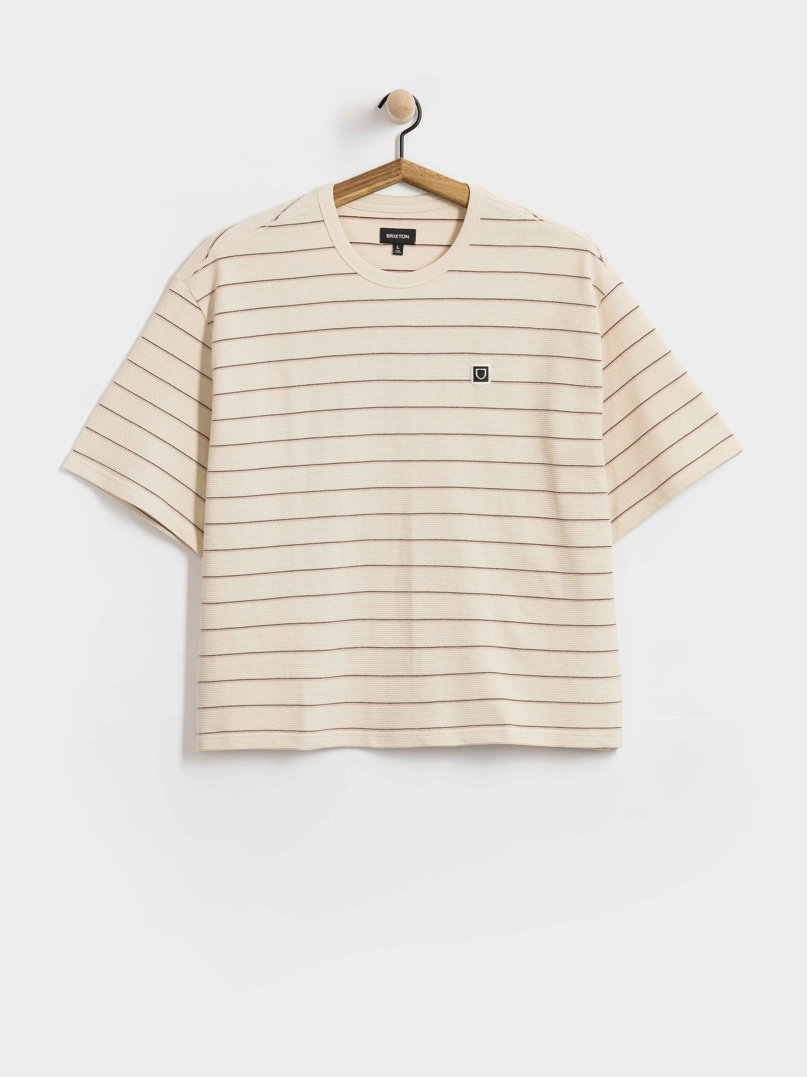 Brixton T-Shirt Shield Pique Boxy Knit (whitecap/sea foam/pinecone bro)