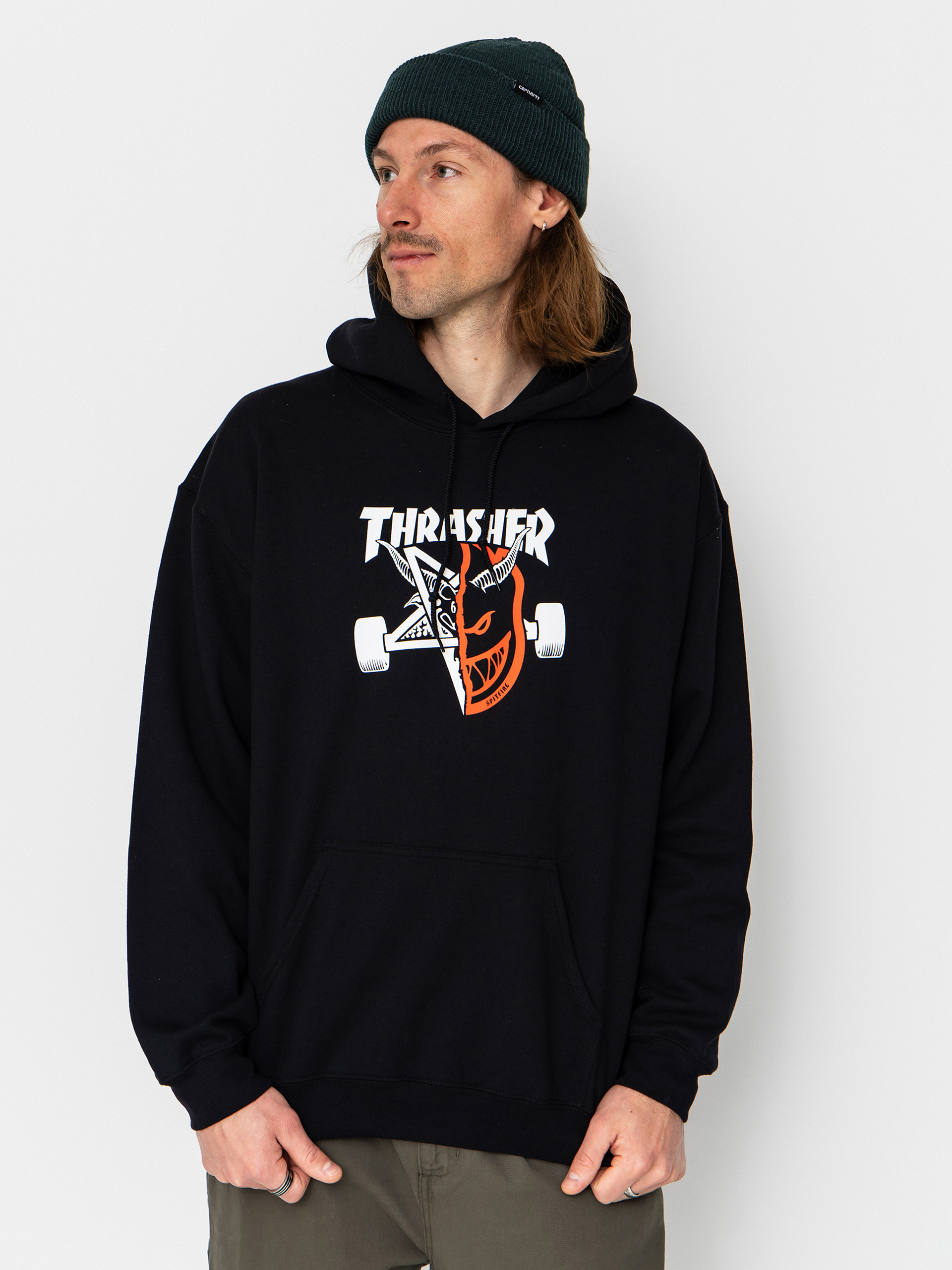 Thrasher x Spitfire Thrash & Burn HD Hoodie - black (black)