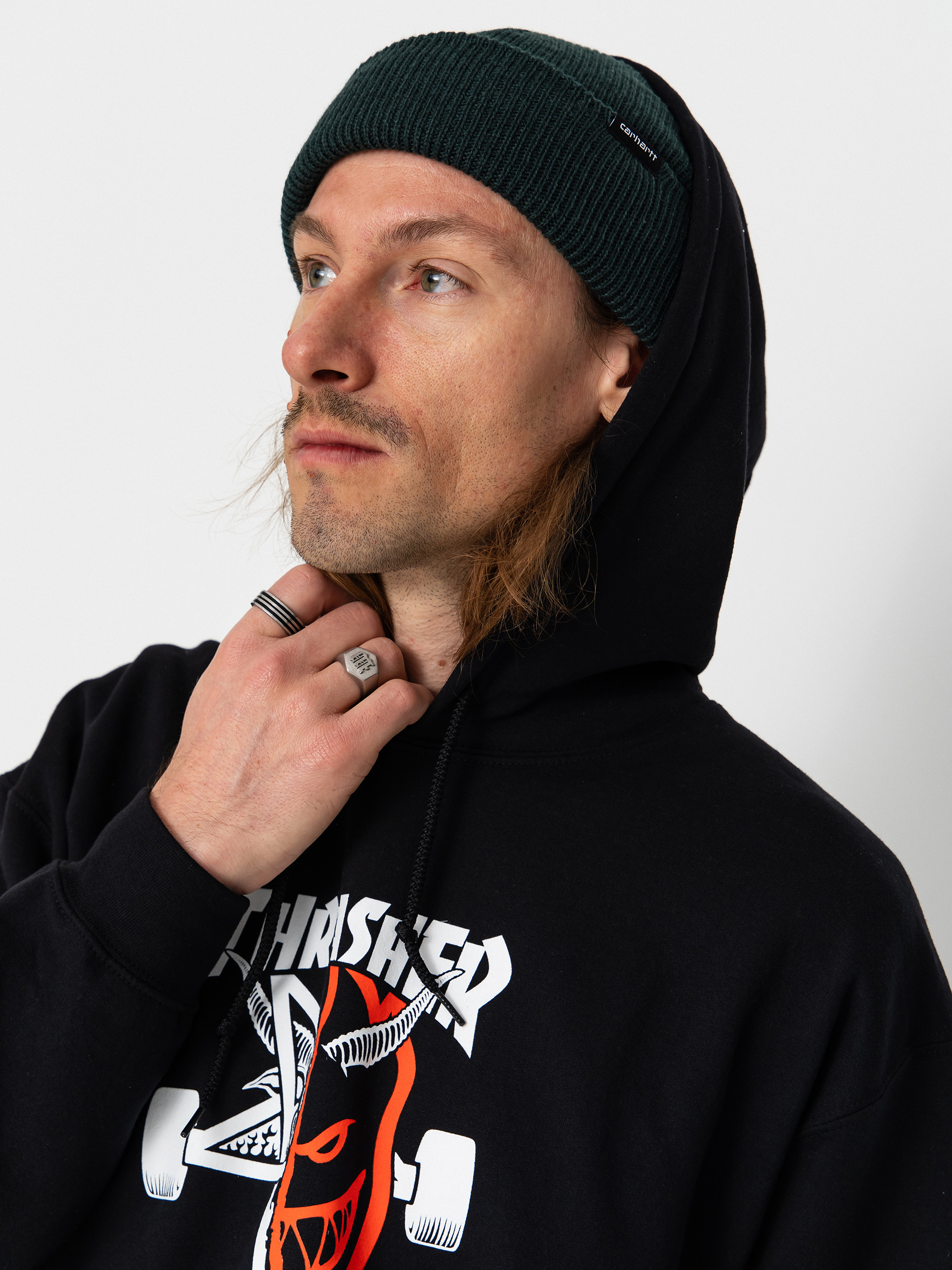 ドライボーンズ　シェルパーカー Thrasher x Spitfire Thrash & Burn HD Hoodie - black (black)