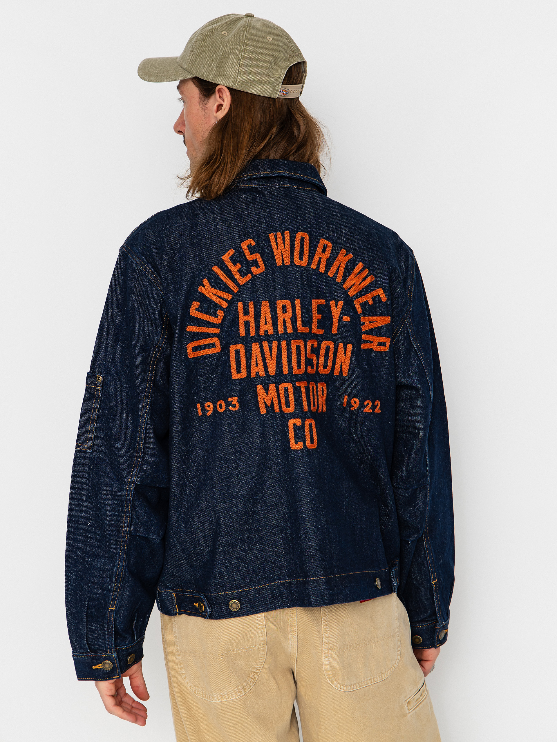 Dickies Jacket X Harley Davidson Boxy Denim - navy blue (rinsed