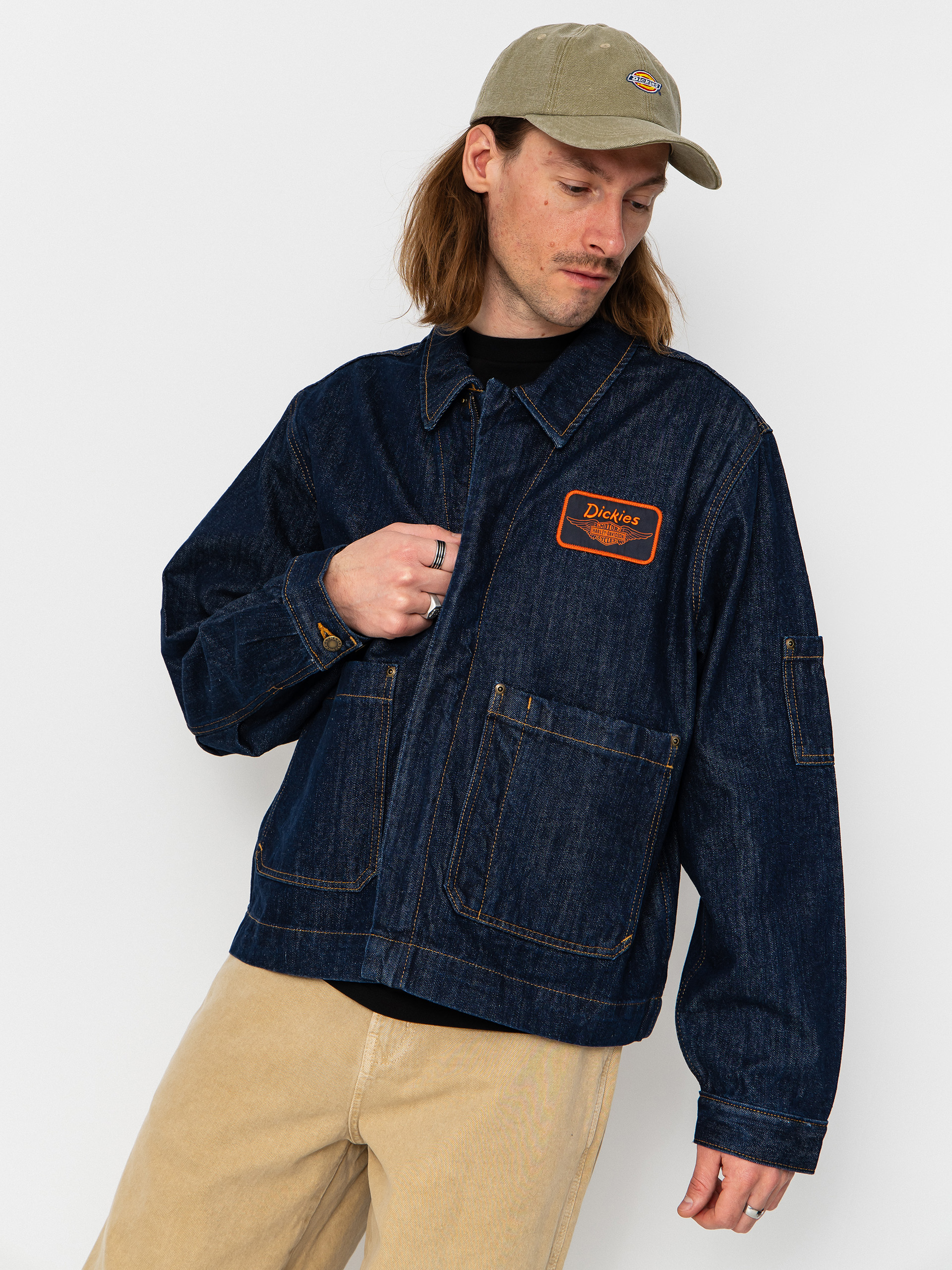 Dickies Jacket X Harley Davidson Boxy Denim (rinsed indigo blue)