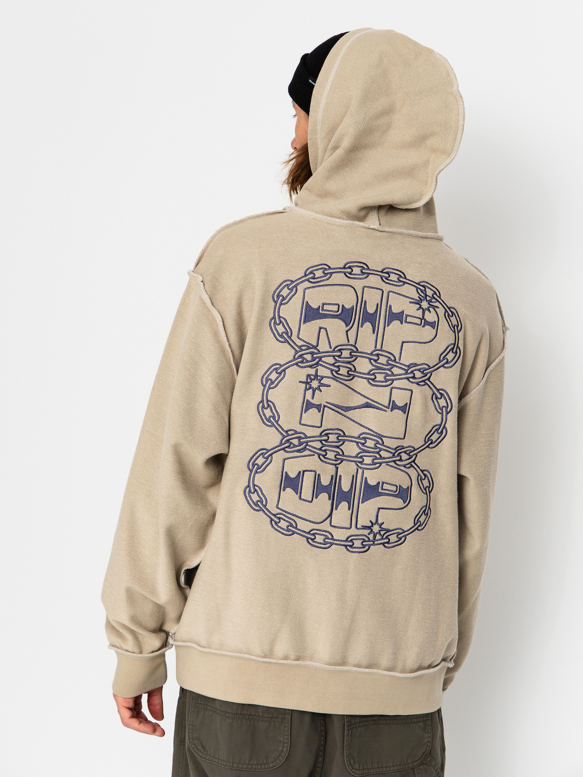 新品・正規品】andwang Patina Rib Hoodie ライトベージュ RipNDip Linked Up Reverse Stitched HD Hoodie - beige (khaki)